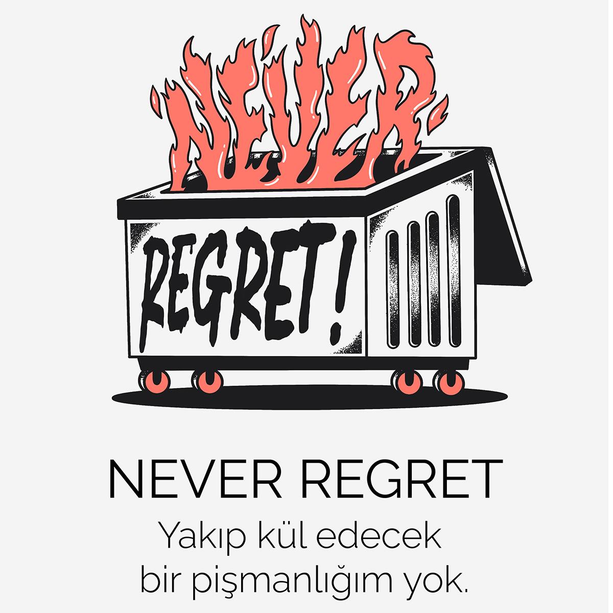 Tshirt Never Regret Kadın