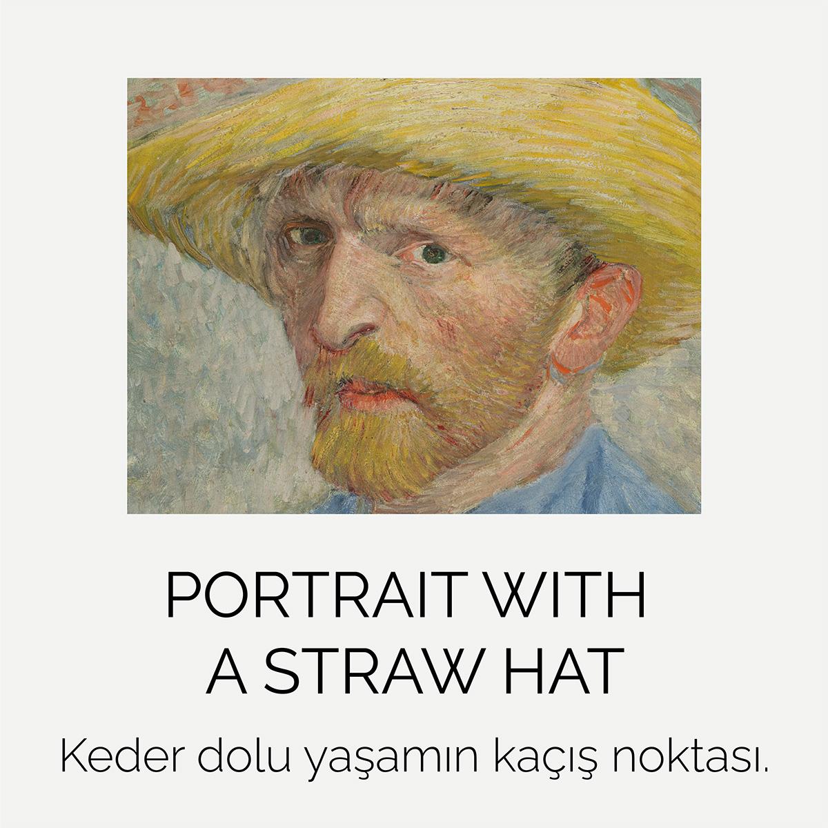 Tshirt Portrait With A Straw Hat Kadın