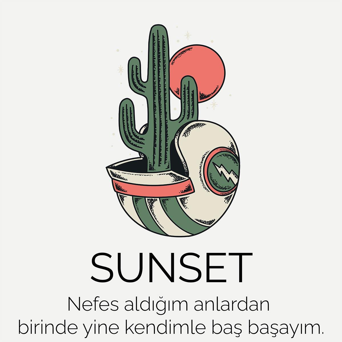 Tshirt Sunset Erkek