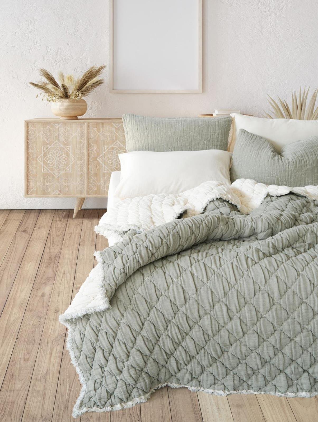 Atlas Çift Kişilik Yatak Örtüsü & Yorgan Seti - Haki