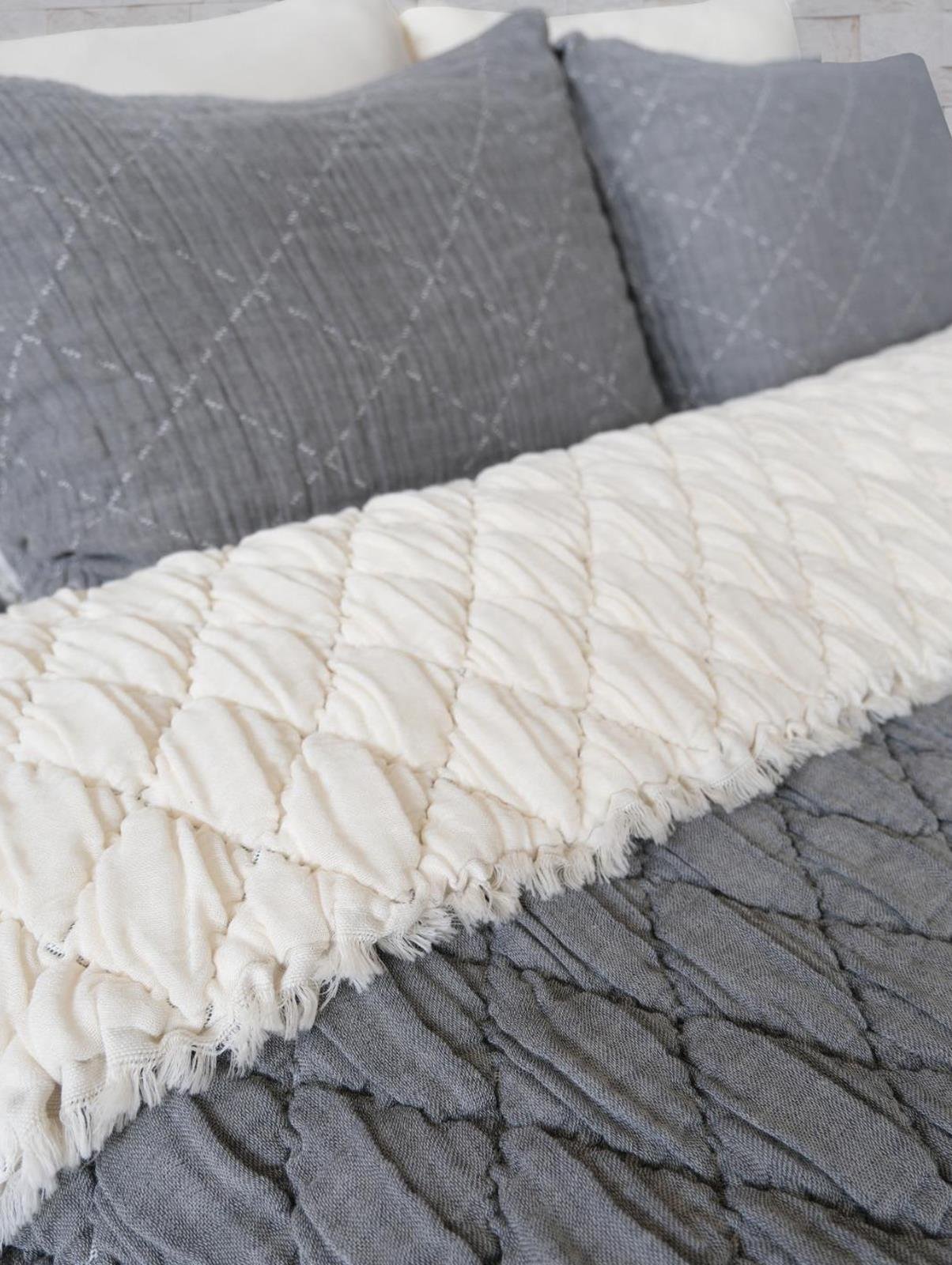 Atlas Çift Kişilik Yatak Örtüsü & Yorgan Seti - Antrasit