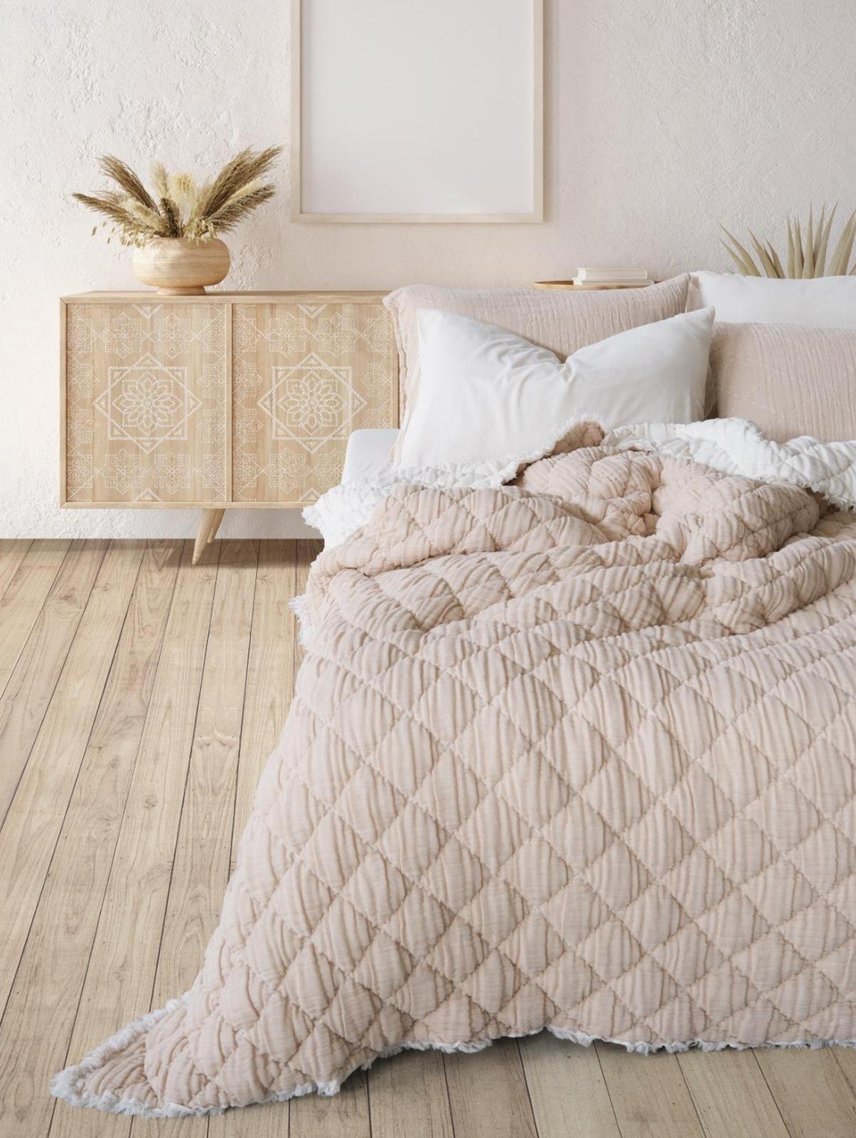 Atlas Çift Kişilik Yatak Örtüsü & Yorgan Seti - Bej