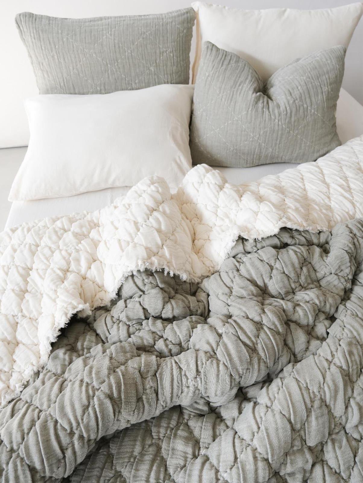 Atlas Çift Kişilik Yatak Örtüsü & Yorgan Seti - Haki