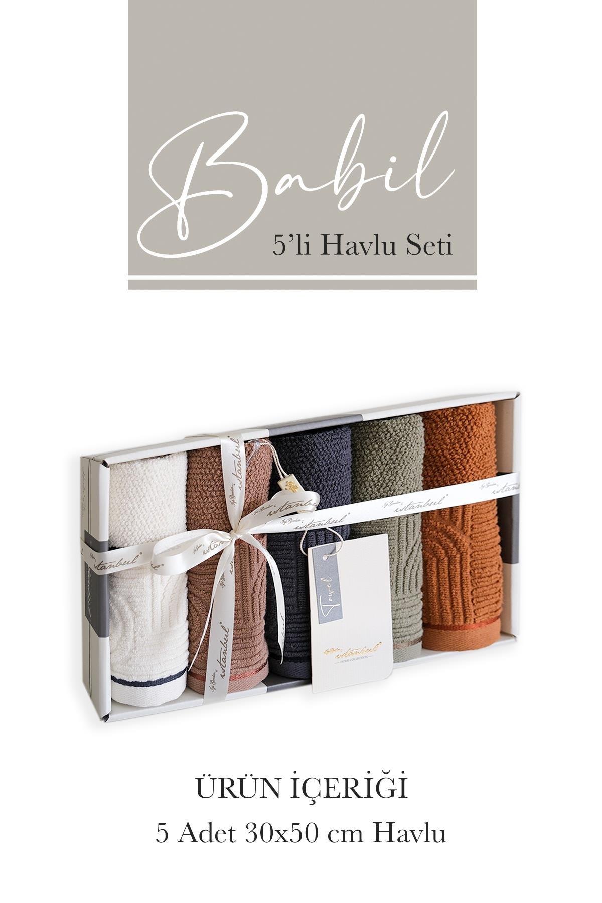 Babil 30x50 cm 5'li Havlu Seti