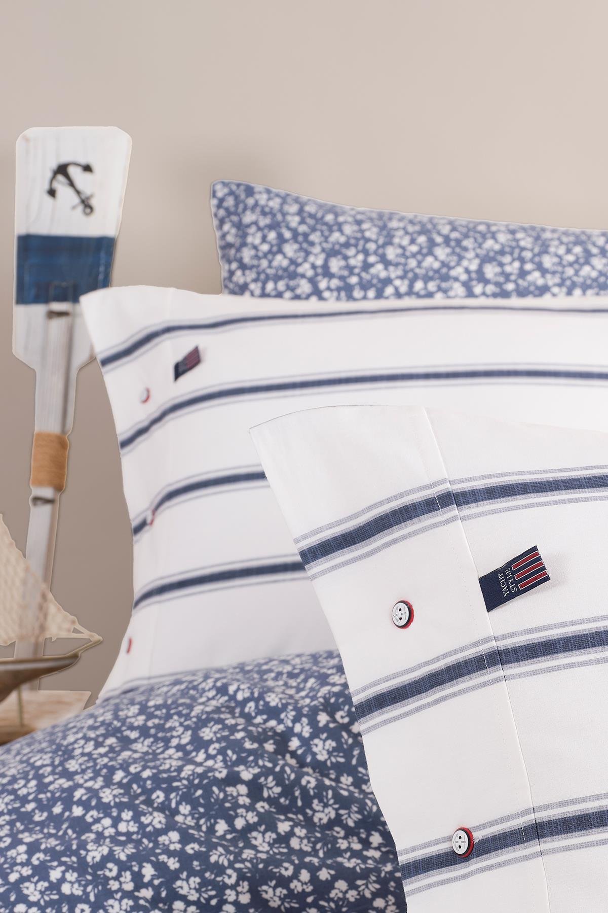 Blue Marine Çift Kişilik Nevresimli Pike Takımı - Breezy İndigo