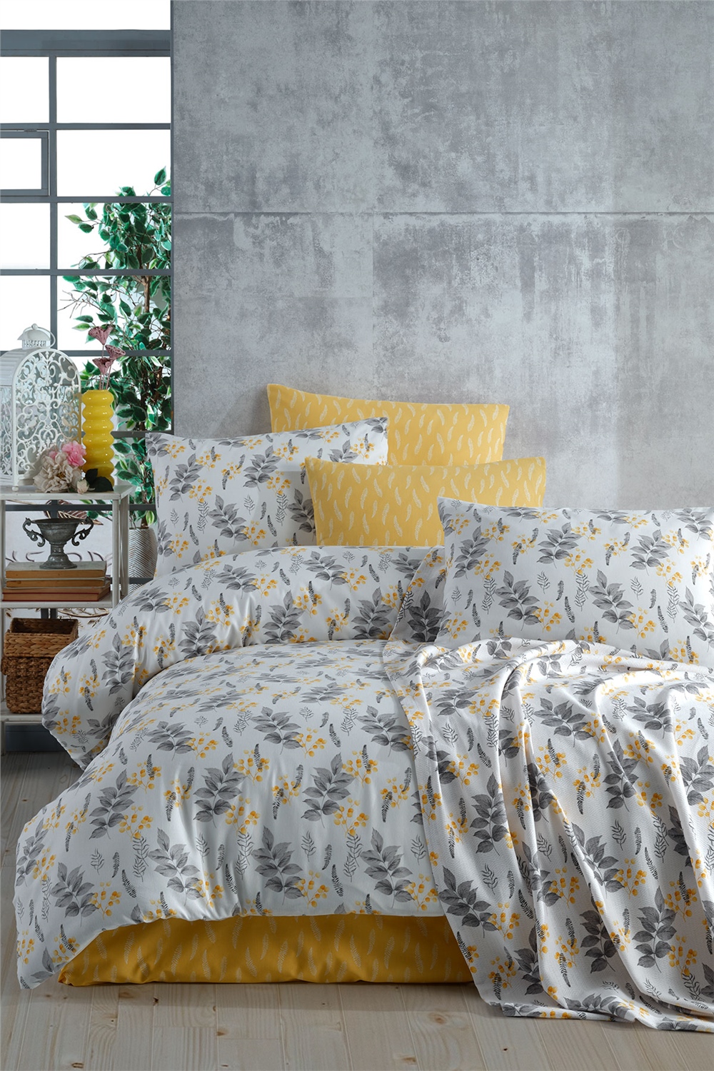 Cotton Life Çift Kişilik Nevresim Takımı - Bella Sarı