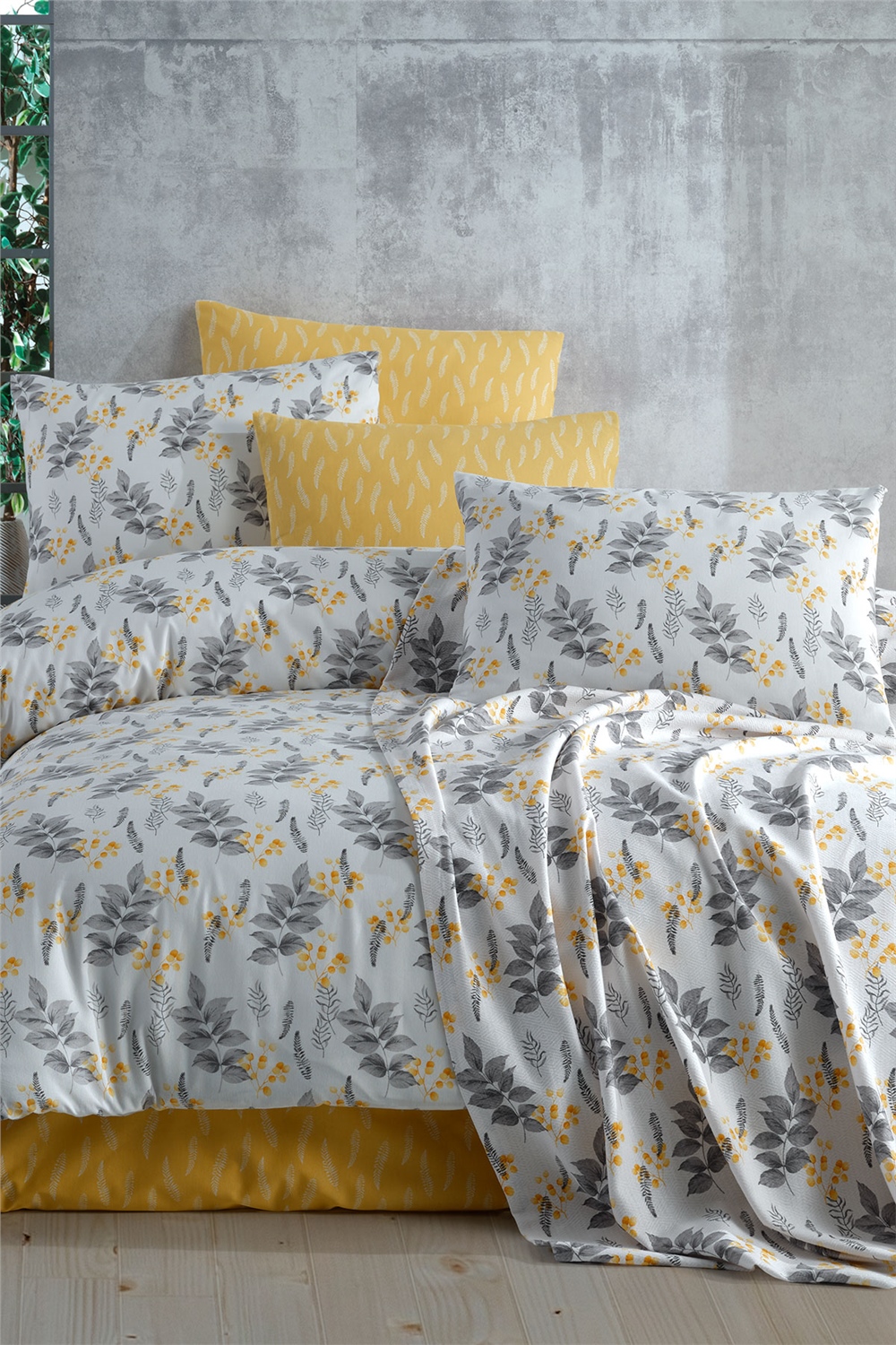 Cotton Life Çift Kişilik Nevresim Takımı - Bella Sarı