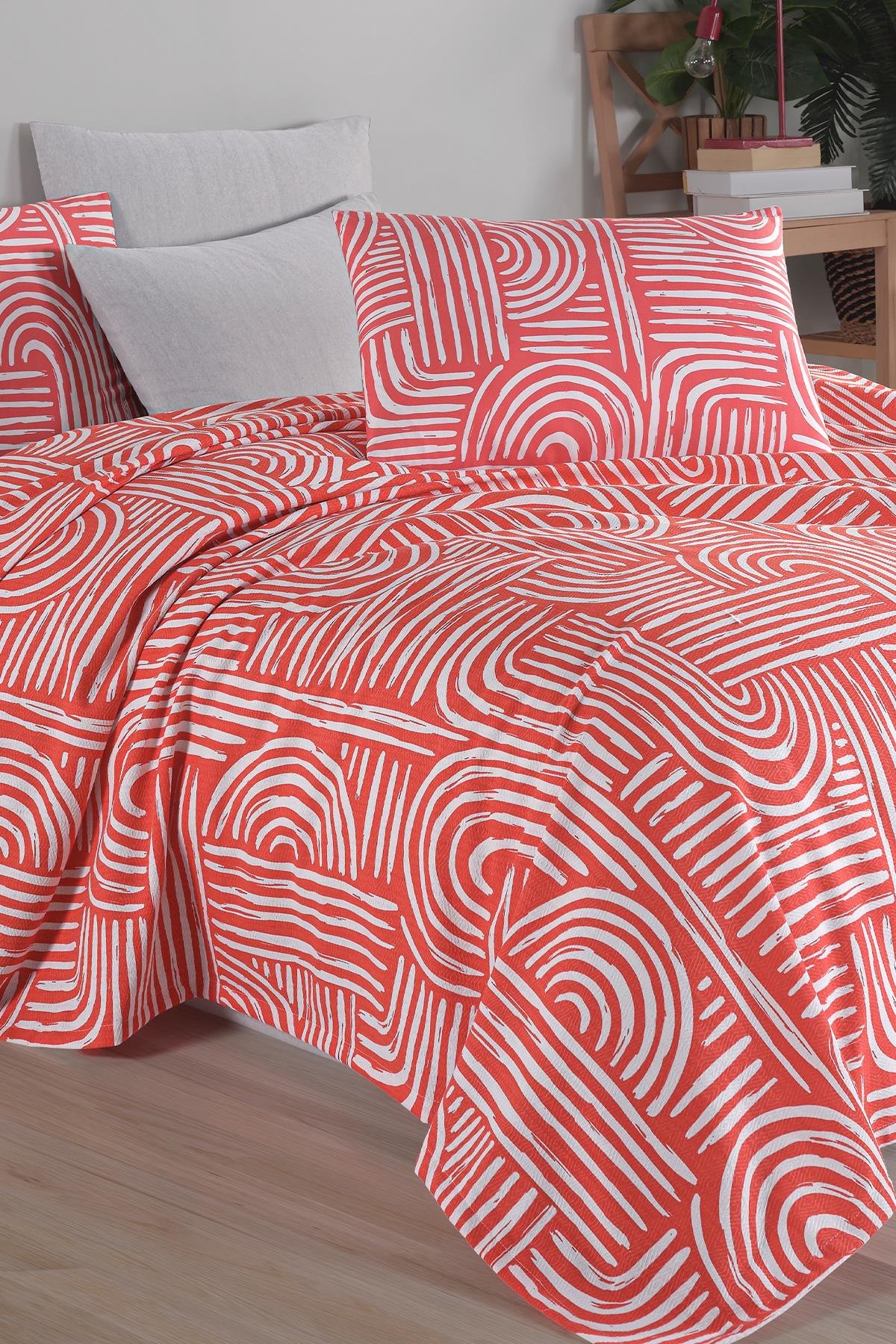 Cotton Life Çift Kişilik Pike Takımı Babil Şeftali