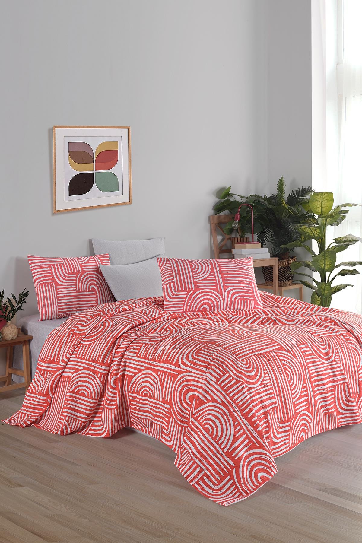 Cotton Life Çift Kişilik Pike Takımı Babil Şeftali