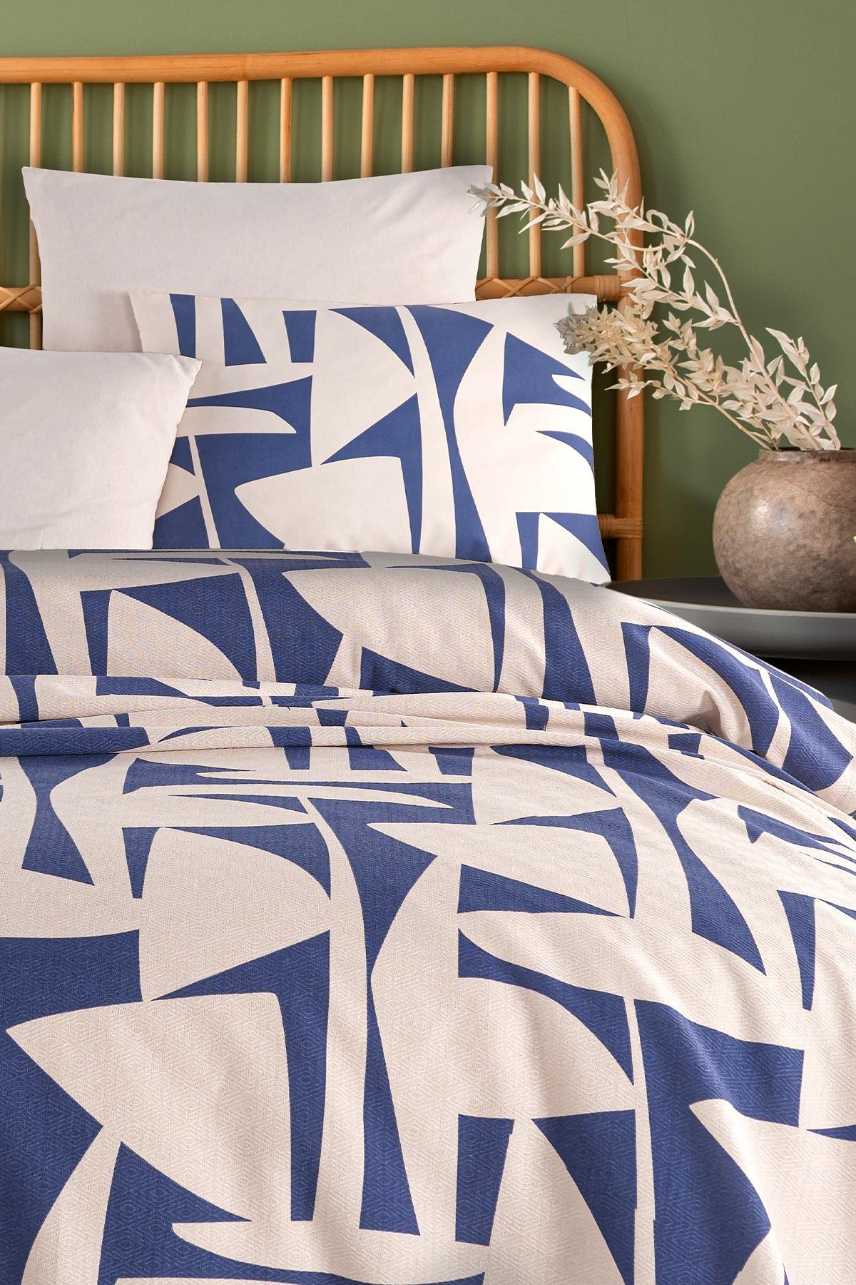 Cotton Life Çift Kişilik Pike Takımı Marvin İndigo