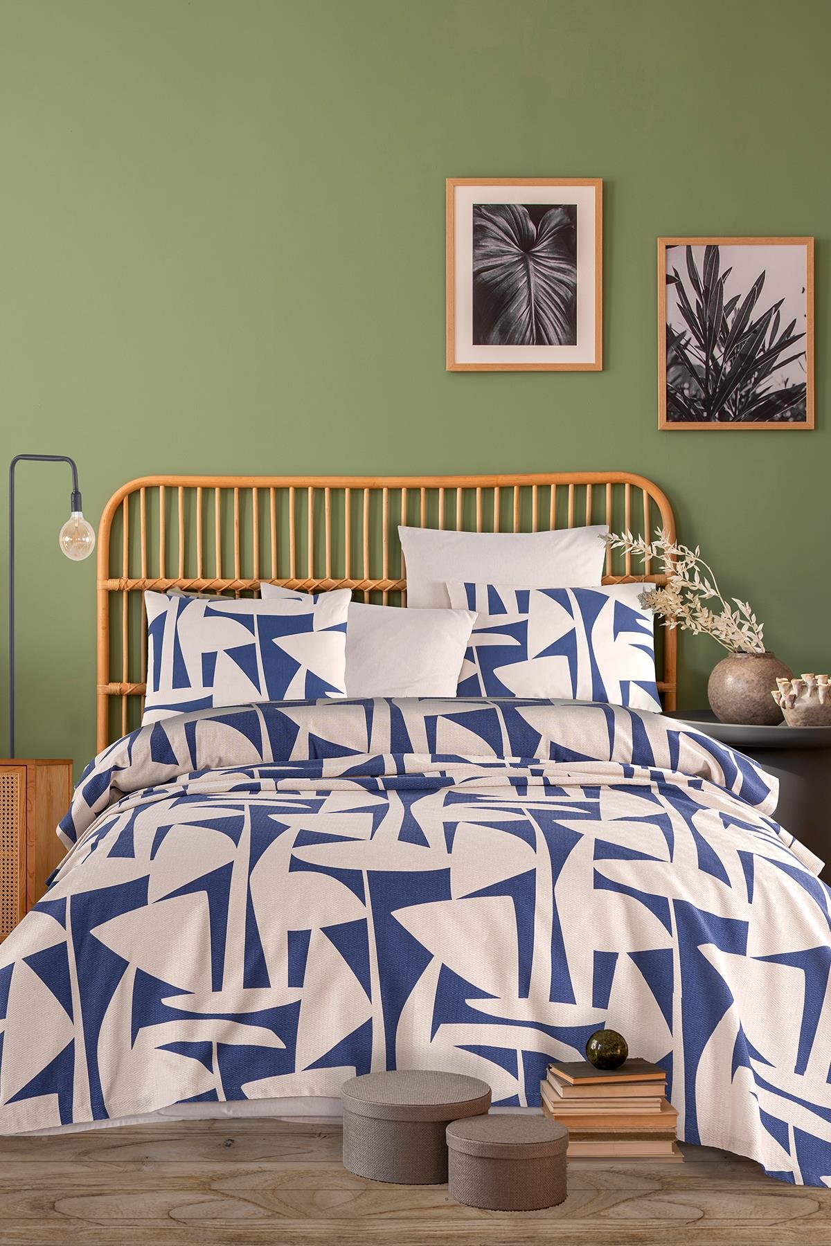 Cotton Life Çift Kişilik Pike Takımı Marvin İndigo