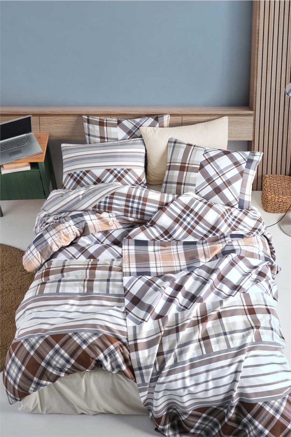 Cotton Life Çift Kişilik Pike Takımı - Nero Kahve