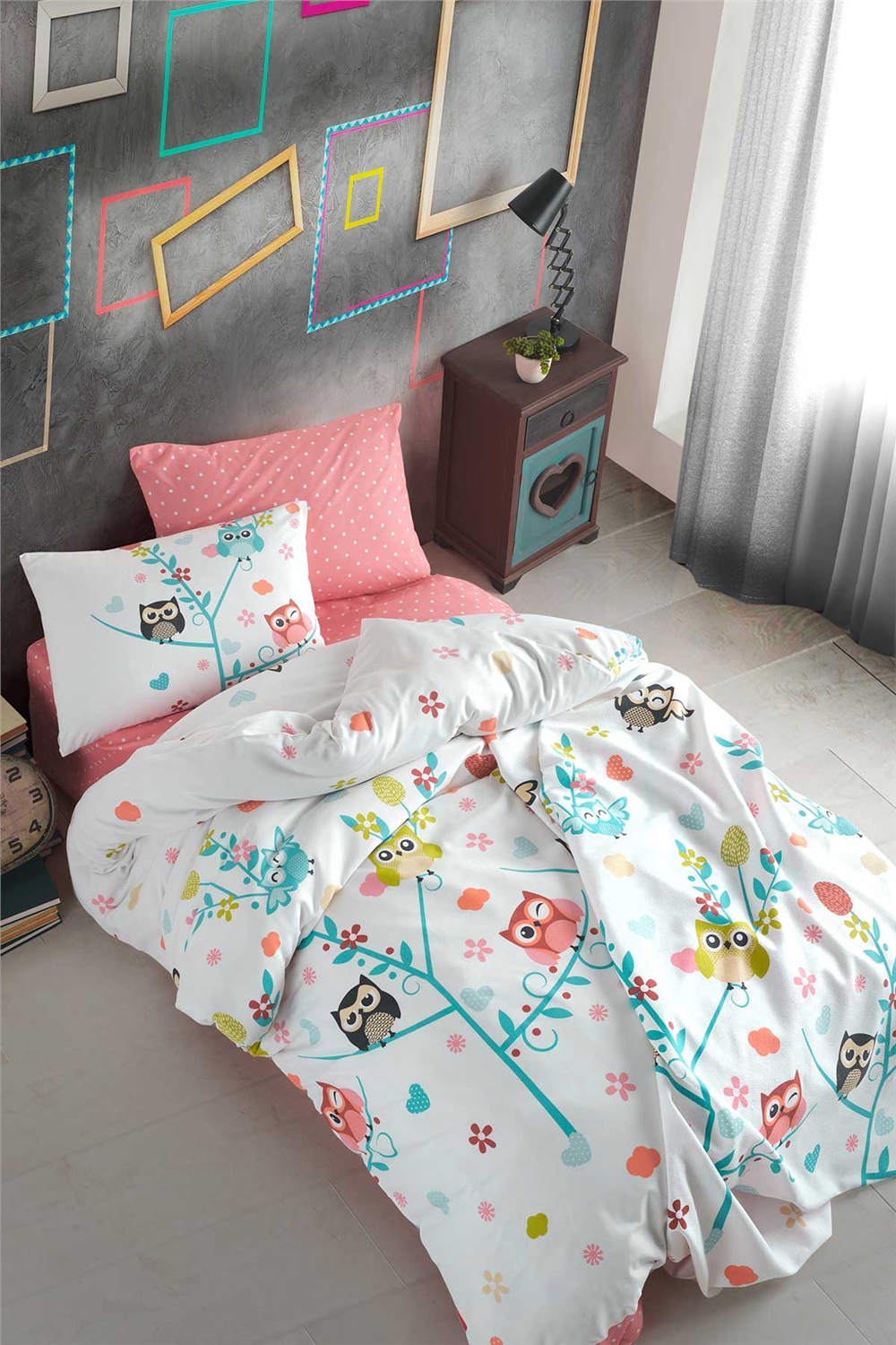 Cotton Life Tek Kişilik Nevresim Takımı - Lola Mint