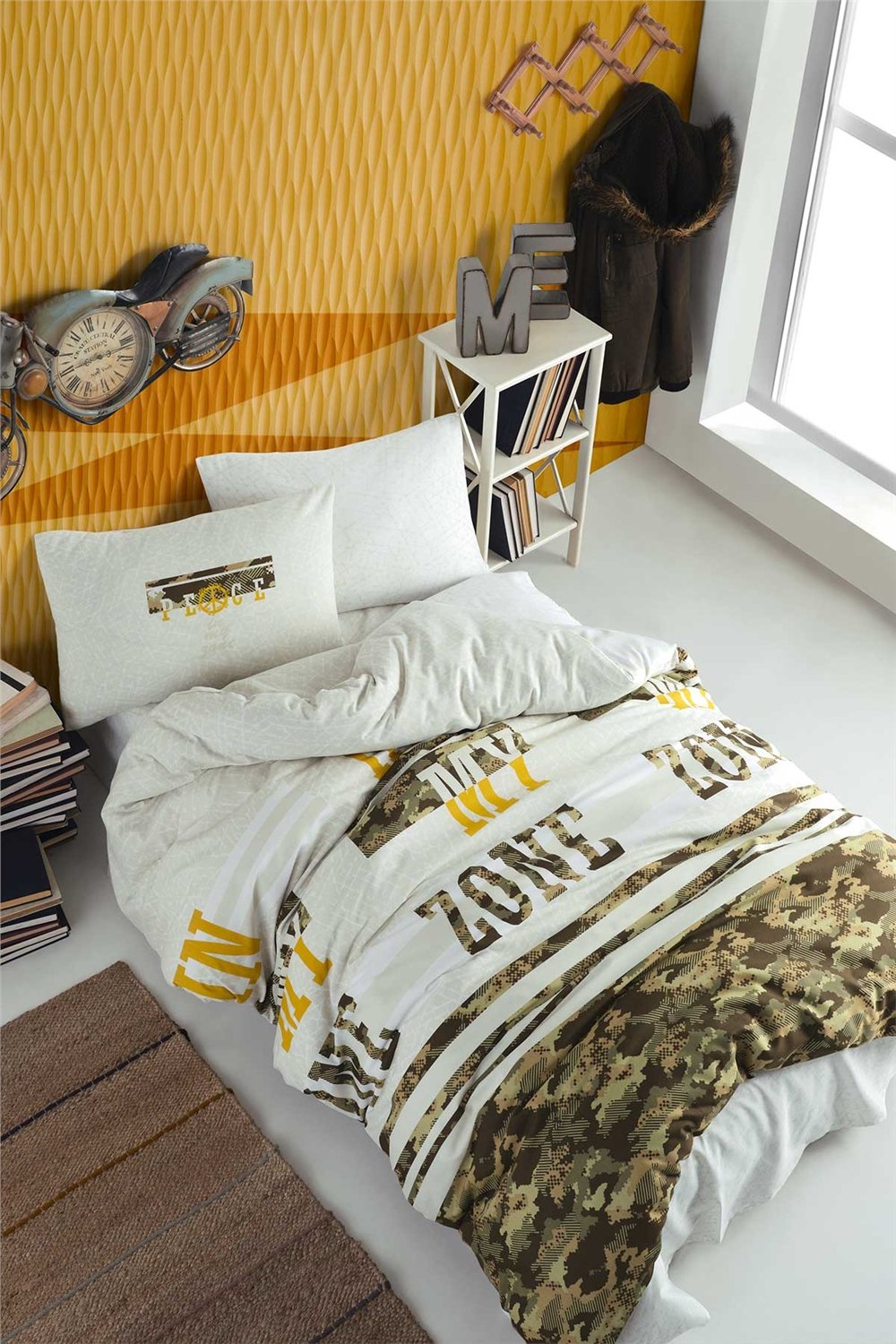 Cotton Life Tek Kişilik Nevresim Takımı - Freezone Haki