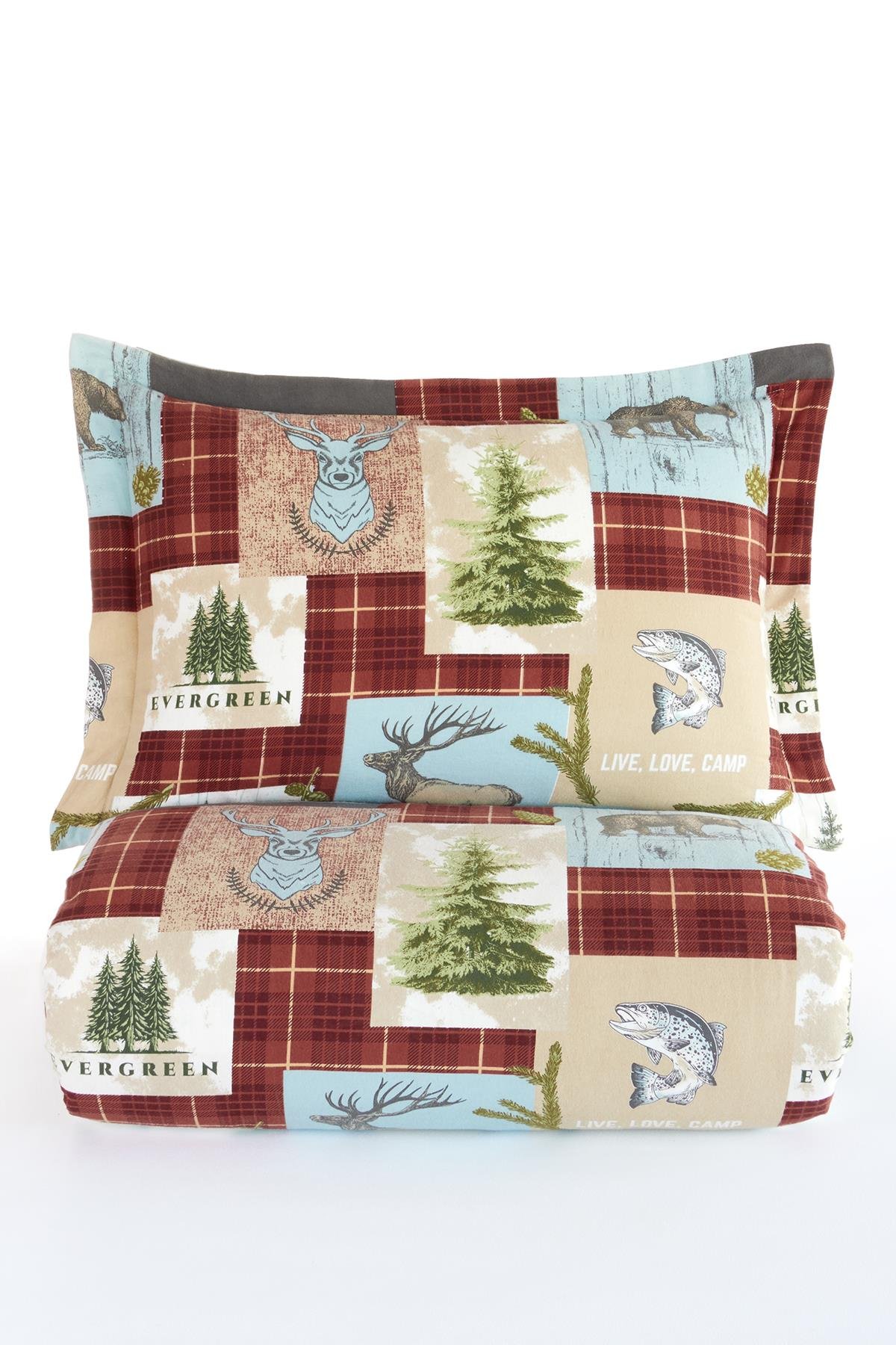 Flanel Çift Kişilik Nevresim Takımı Forest