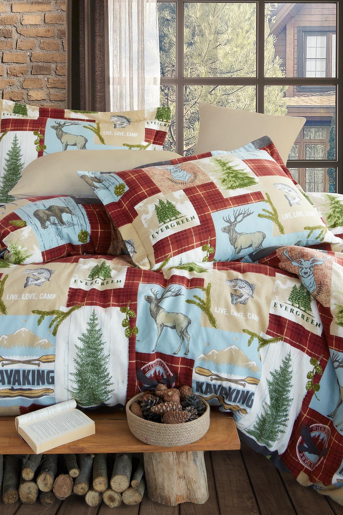 Flanel Çift Kişilik Nevresim Takımı Forest