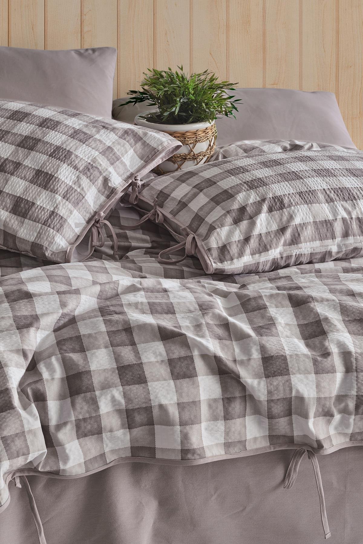 Go Free Çift Kişilik Nevresim Takımı - Gri