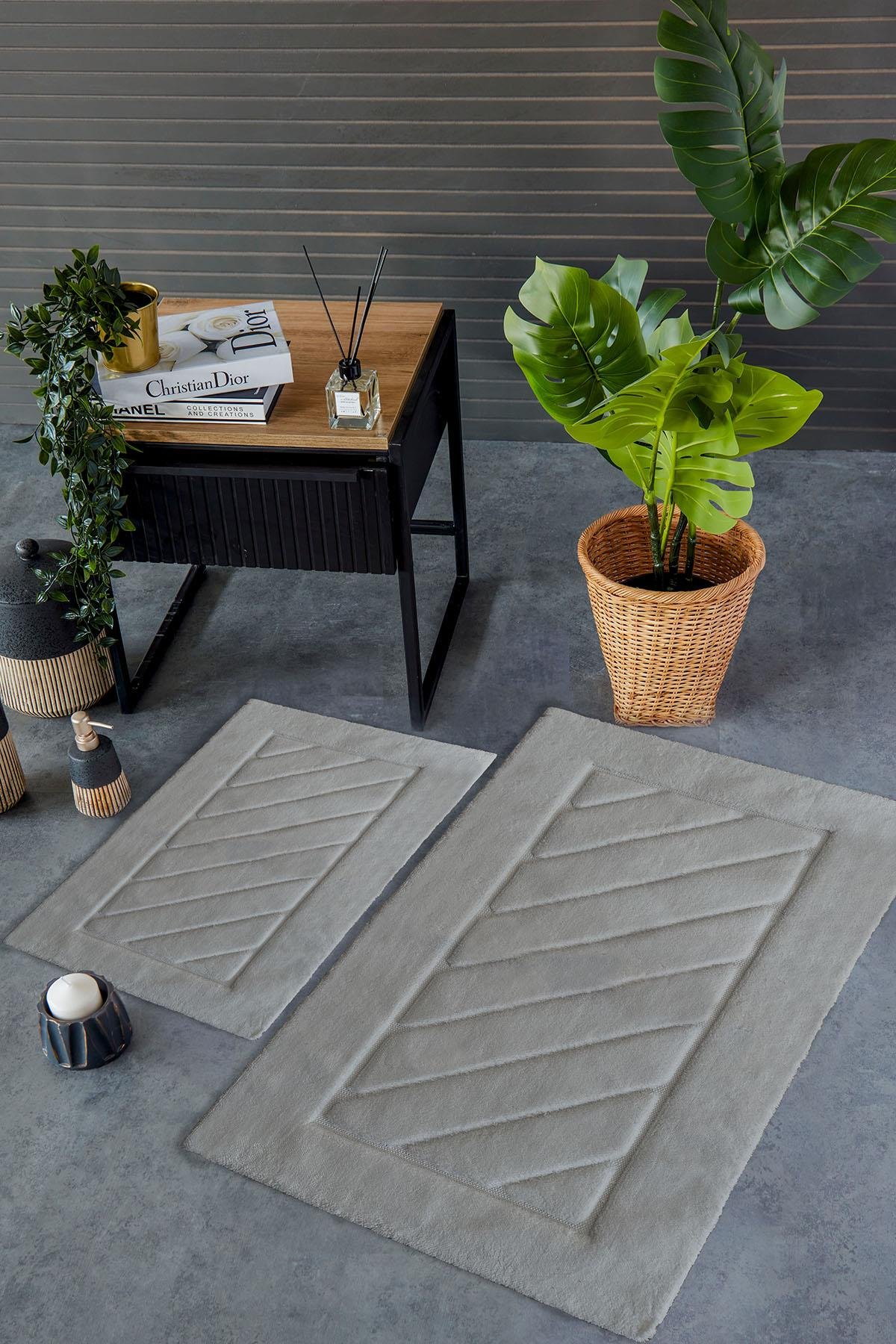 HCW Cross Paspas Seti Gri / 40x60-60x100 cm