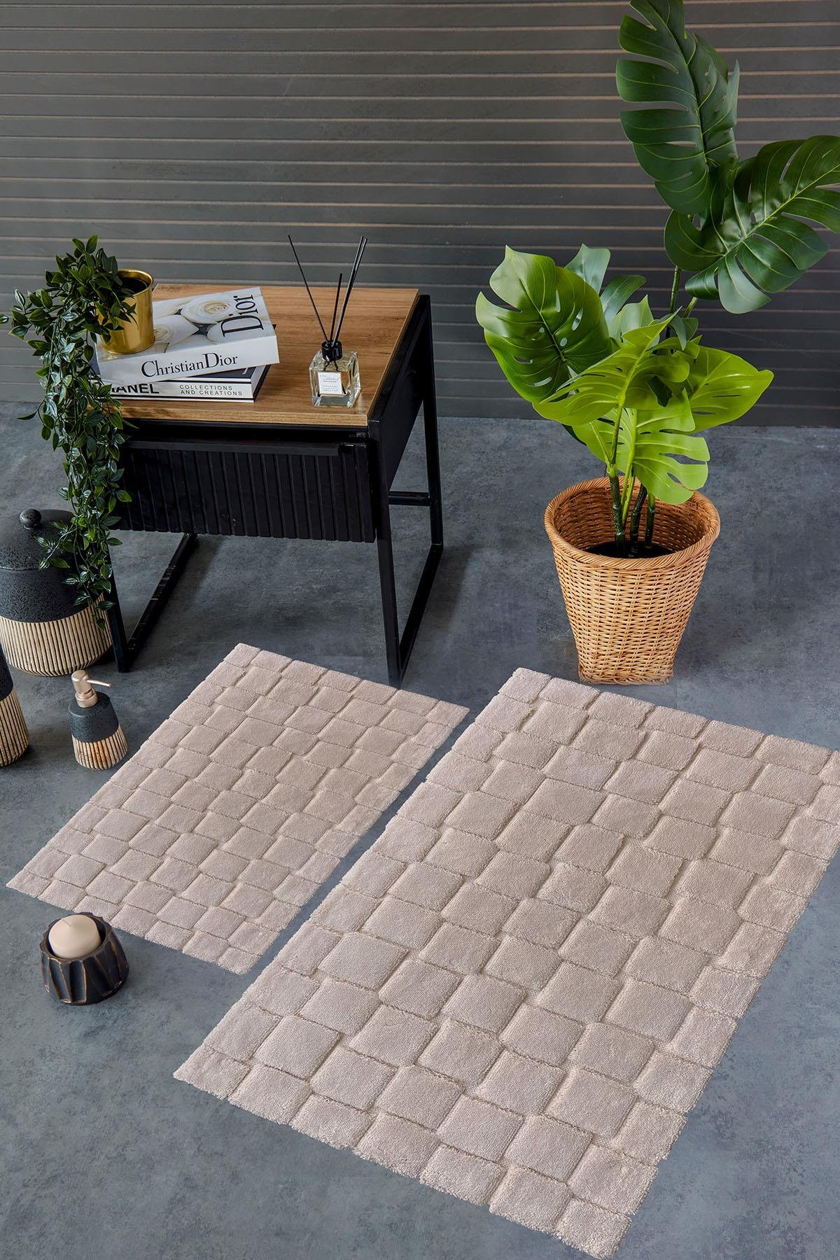 HCW Edessa Paspas Seti Bej / 40x60-60x100 cm