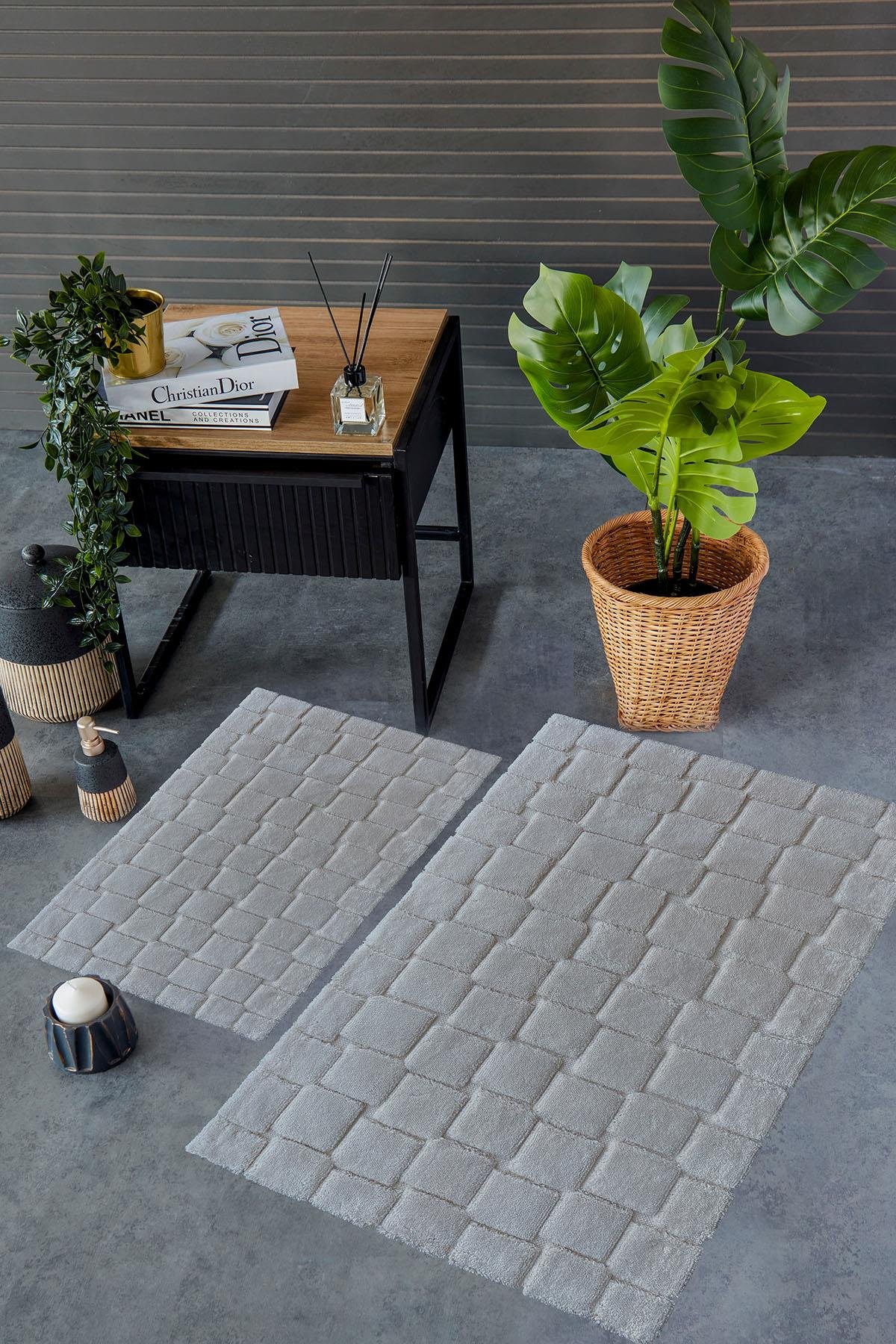 HCW Edessa Paspas Seti Gri / 40x60-60x100 cm