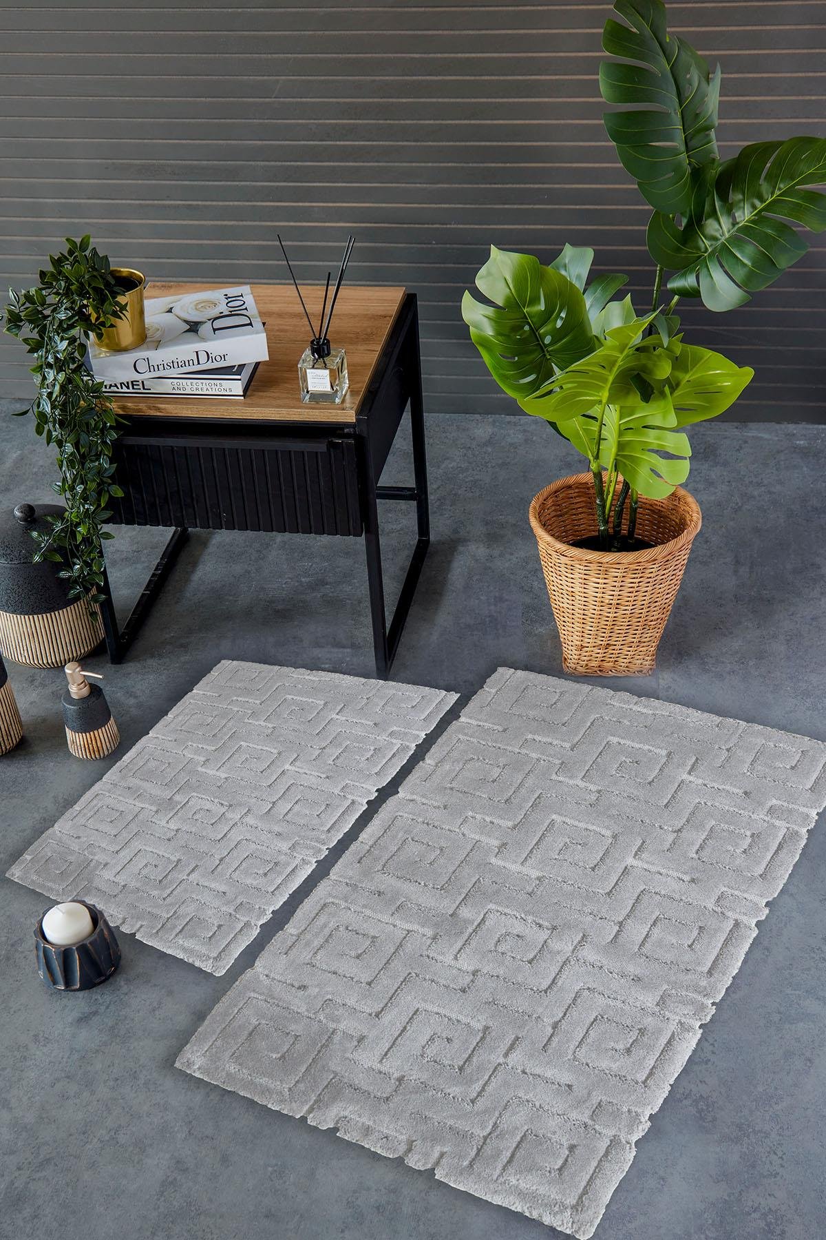 HCW Meander Paspas Seti Gri / 40x60-60x100 cm