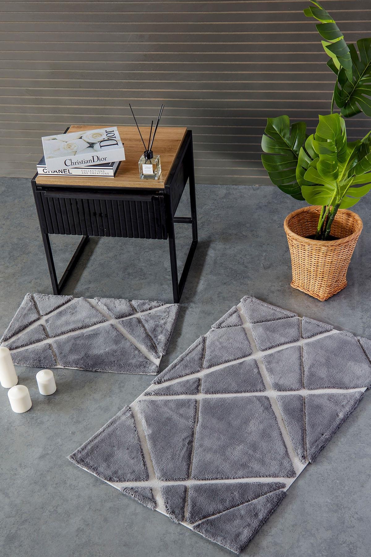 Modern Paspas Seti Gri / 40x60-60x100 cm