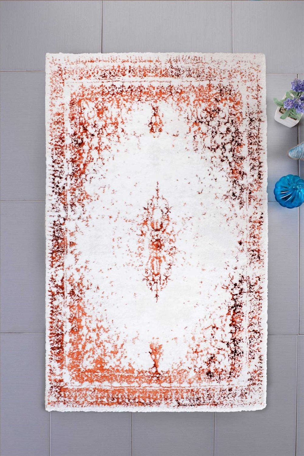 HCW Tajmahal Pamuk Viskon Banyo Paspası 80x150 Kiremit