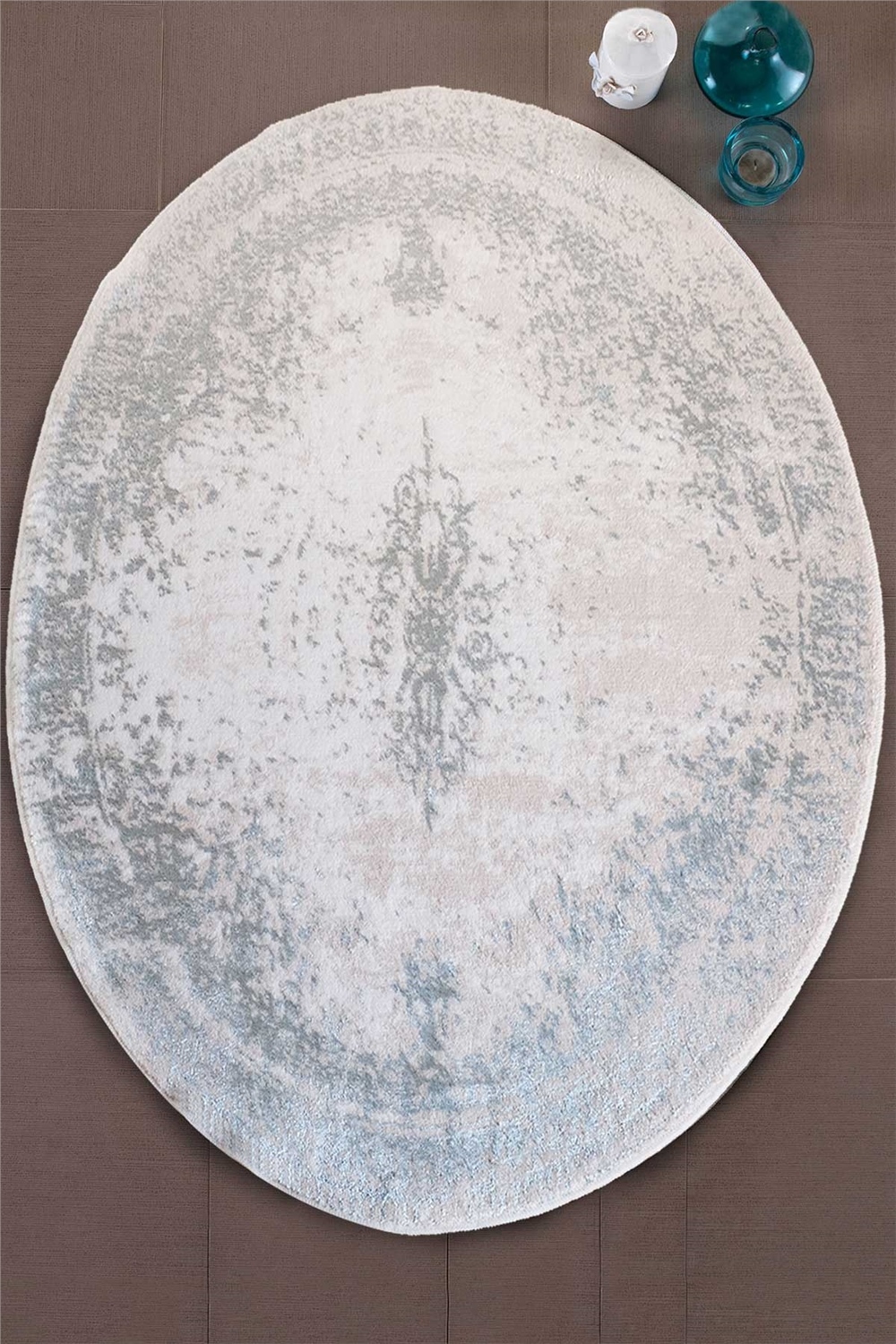 HCW Tajmahal Pamuk Viskon Oval Paspas 90x120 cm - Aqua