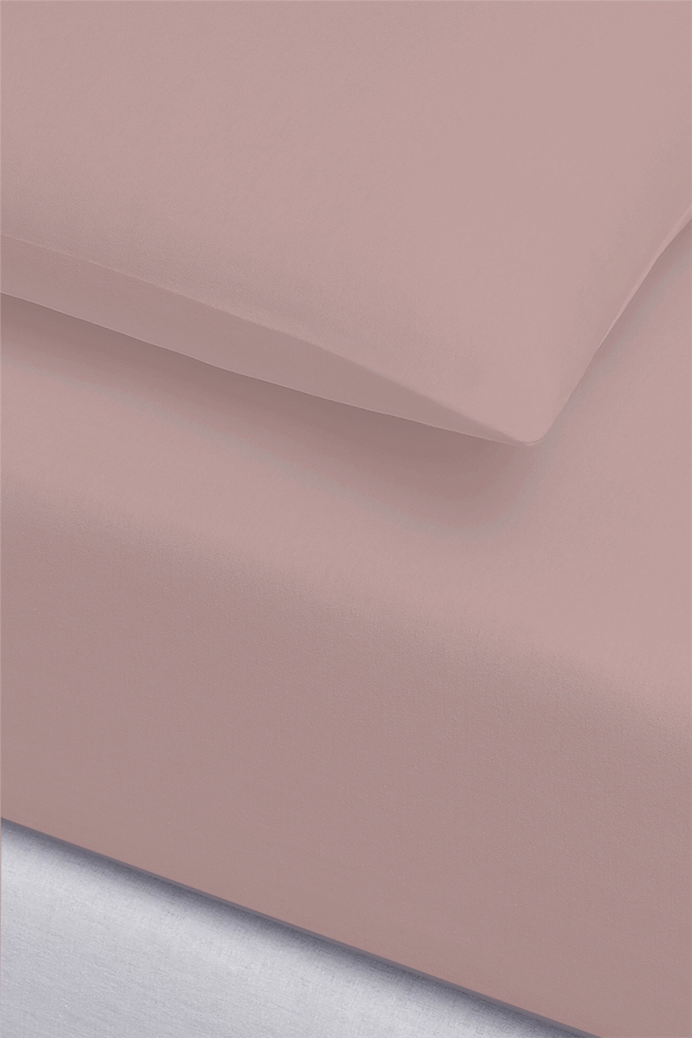 İgi Ranforce Çift Kişilik Lastikli Çarşaf Yastık Set 200x200+30 cm - Pudra