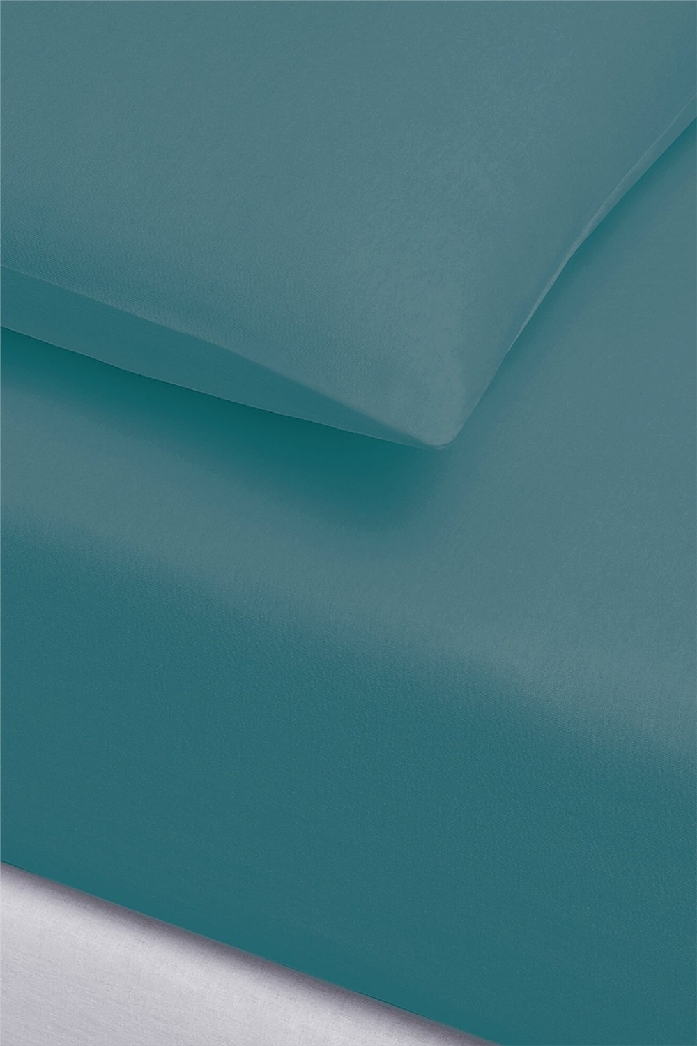 İgi Ranforce Çift Kişilik Lastikli Çarşaf Yastık Set 200x200+30 cm - Petrol Mavi