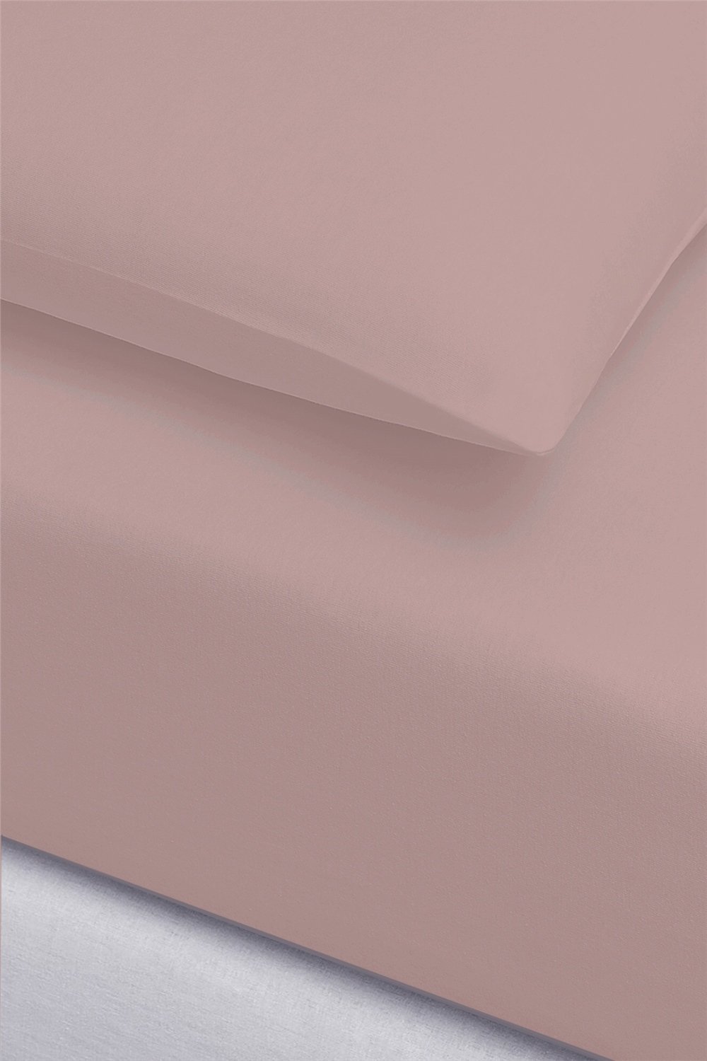 İgi Ranforce Çift Kişilik Lastikli Çarşaf Yastık Set 180x200+30 cm - Pudra