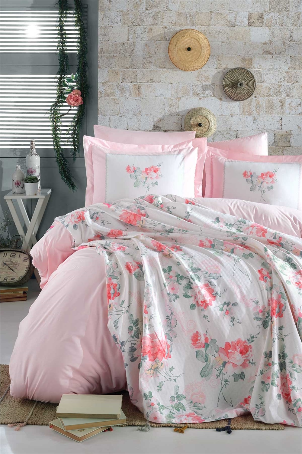 Jardin Çift Kişilik  Oda Kokulu Pike Takımı - Mint