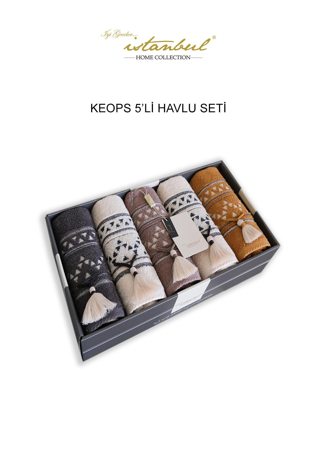 Keops 50x90 cm 5'Lİ Havlu Seti