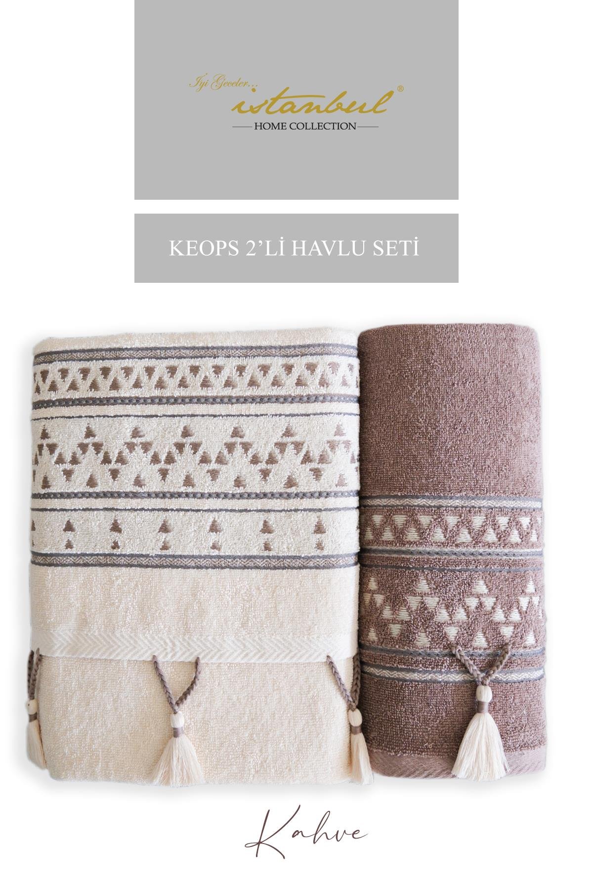 Keops 50x90*90x150 cm Havlu Seti Bej