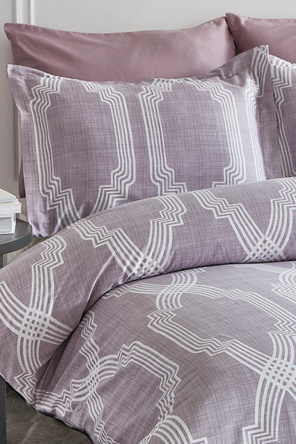 Pamuk Saten Çift Kişilik Nevresim Takımı - Exxen Violet