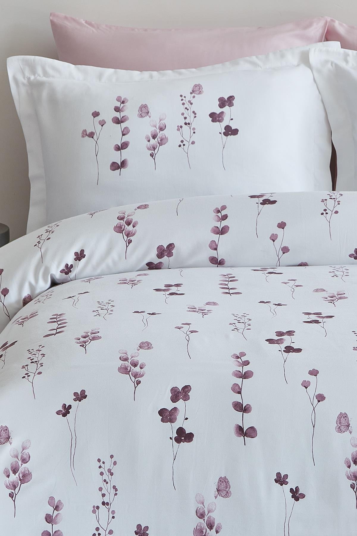 Pamuk Saten Çift Kişilik Nevresim Takımı - Kylie Pembe