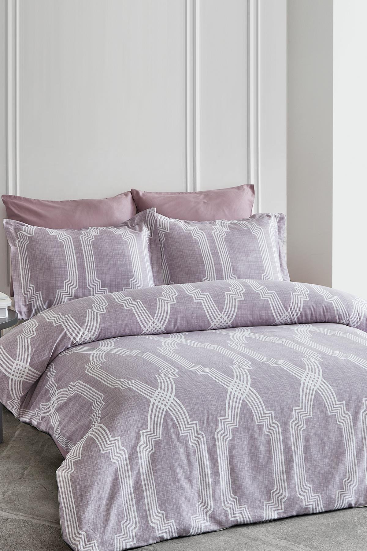 Pamuk Saten Çift Kişilik Nevresim Takımı - Exxen Violet