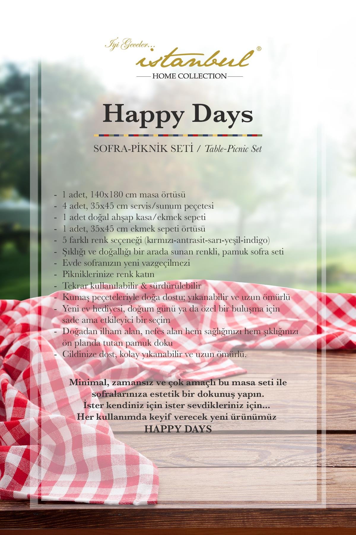 Piknik & Sofra Seti / Happy Days - Kırmızı