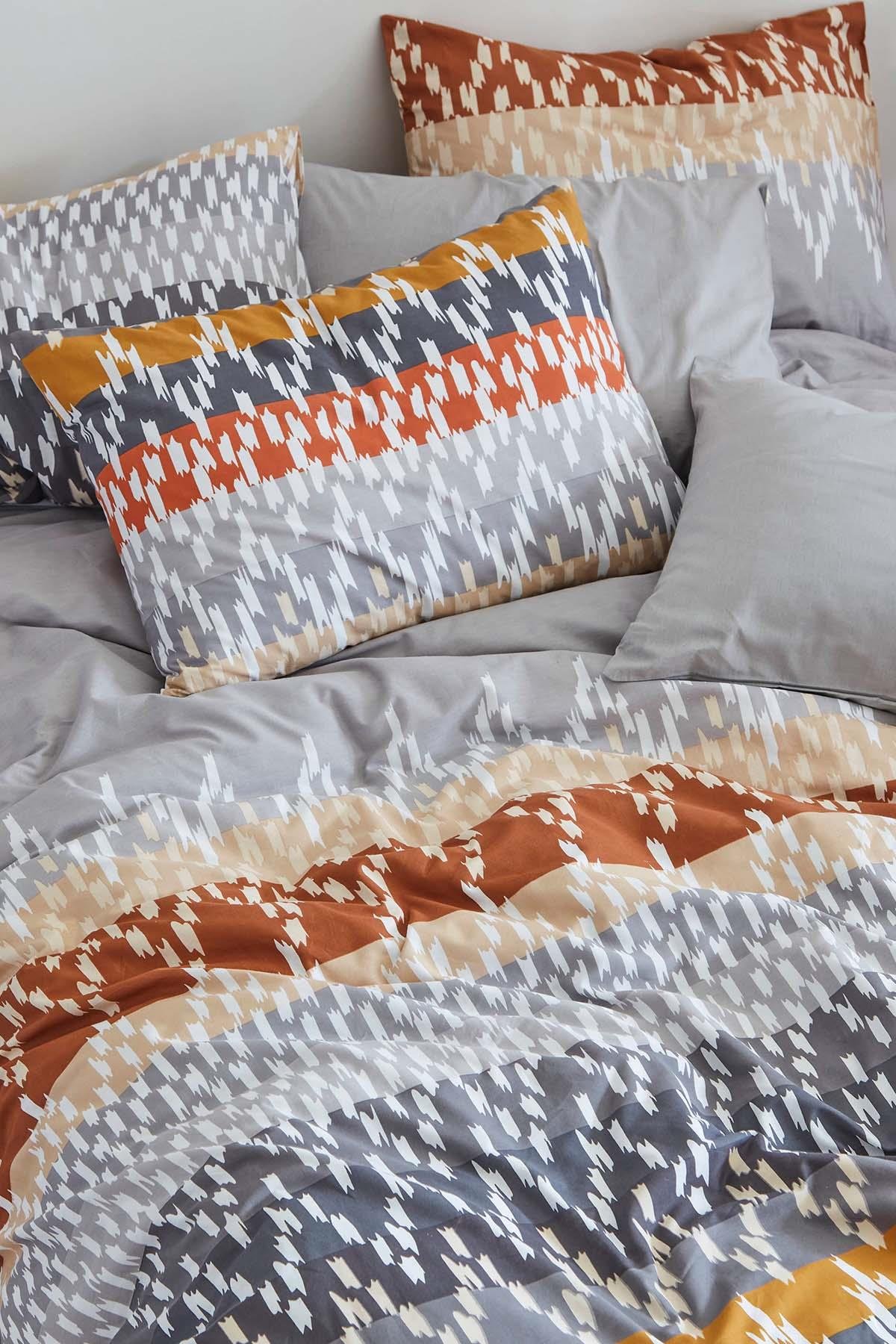 Poplin Çift Kişilik Nevresim Takımı - Lara Kahve