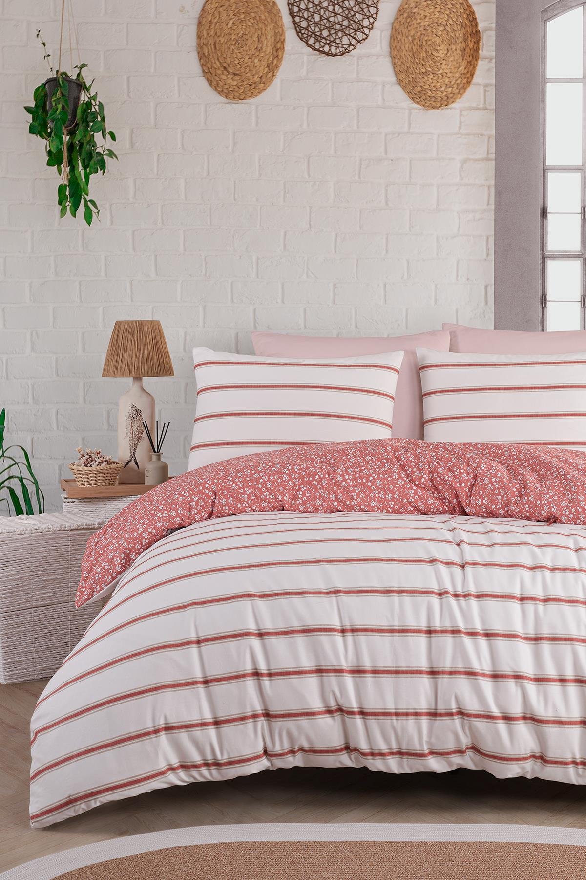 Poplin Çift Kişilik Nevresim Takımı - Wawe Mercan