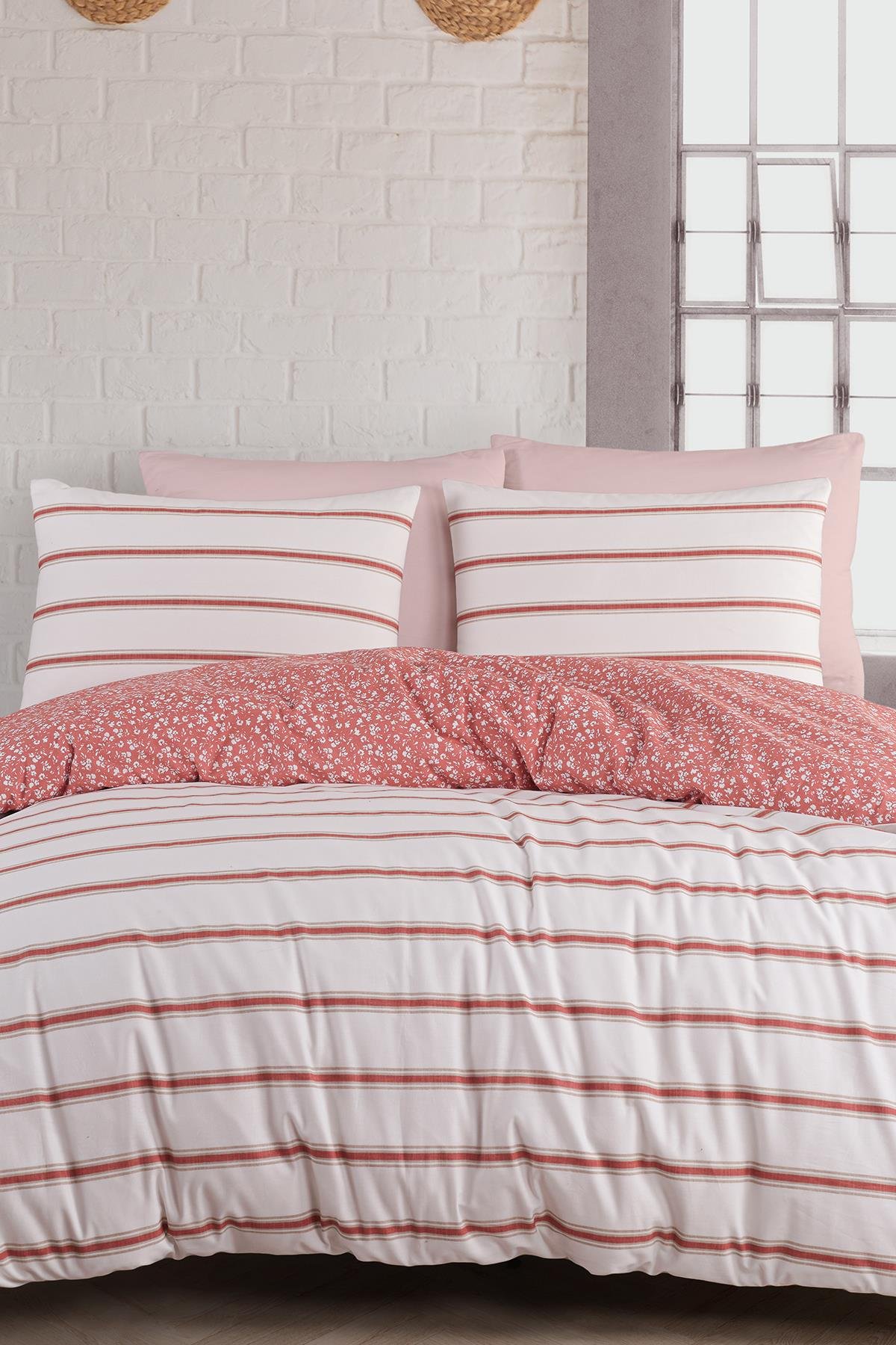 Poplin Çift Kişilik Nevresim Takımı - Wawe Mercan