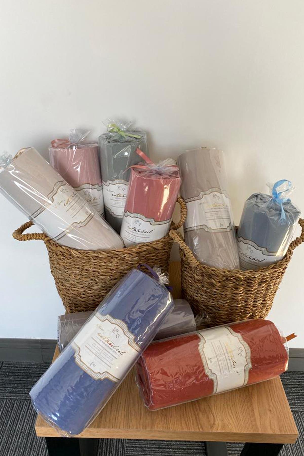 Ranforce Çift Kişilik Fitted Çarşaf Set 180x200+30 cm - Tarçın