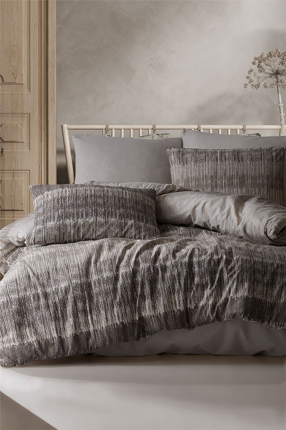Ranforce Çift Kişilik Nevresim Takımı - Loft Kahve