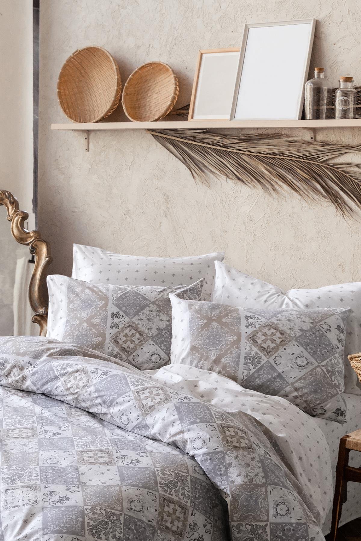 Ranforce Tek Kişilik Nevresim Takımı - Sonya Gri