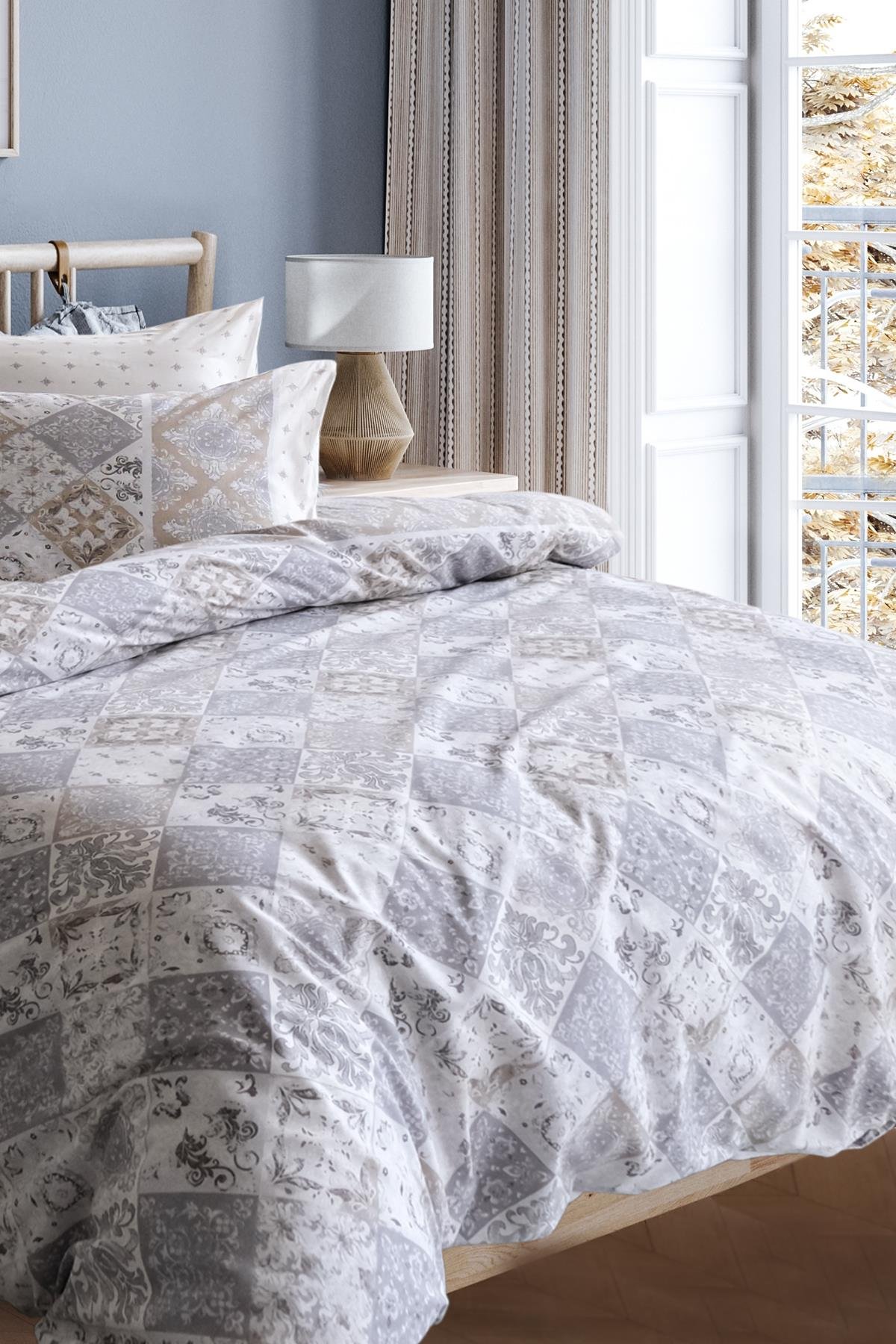 Ranforce Tek Kişilik Nevresim Takımı - Sonya Gri