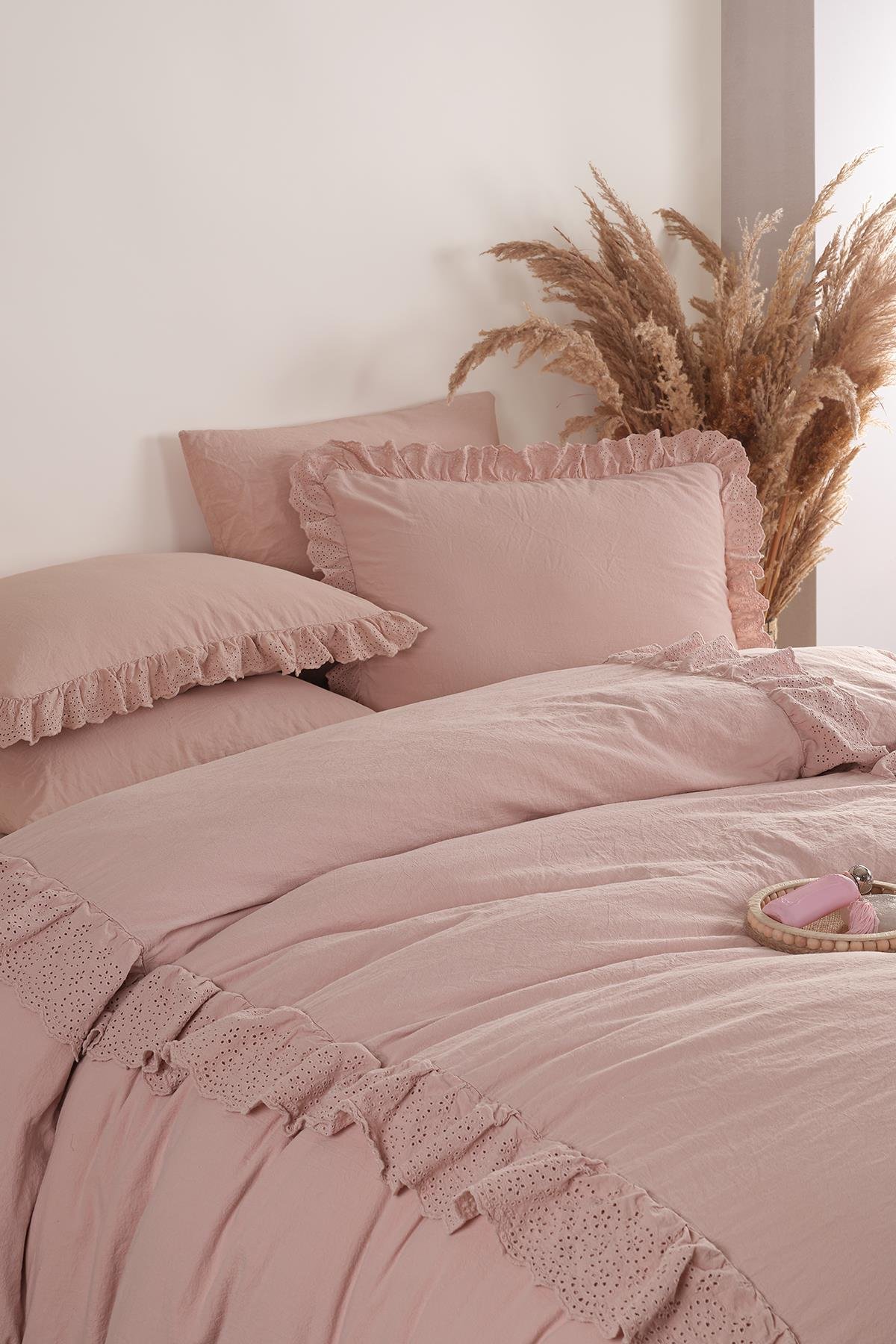 Romantica Çift Kişilik Brodeli Nevresim Takımı - Rose