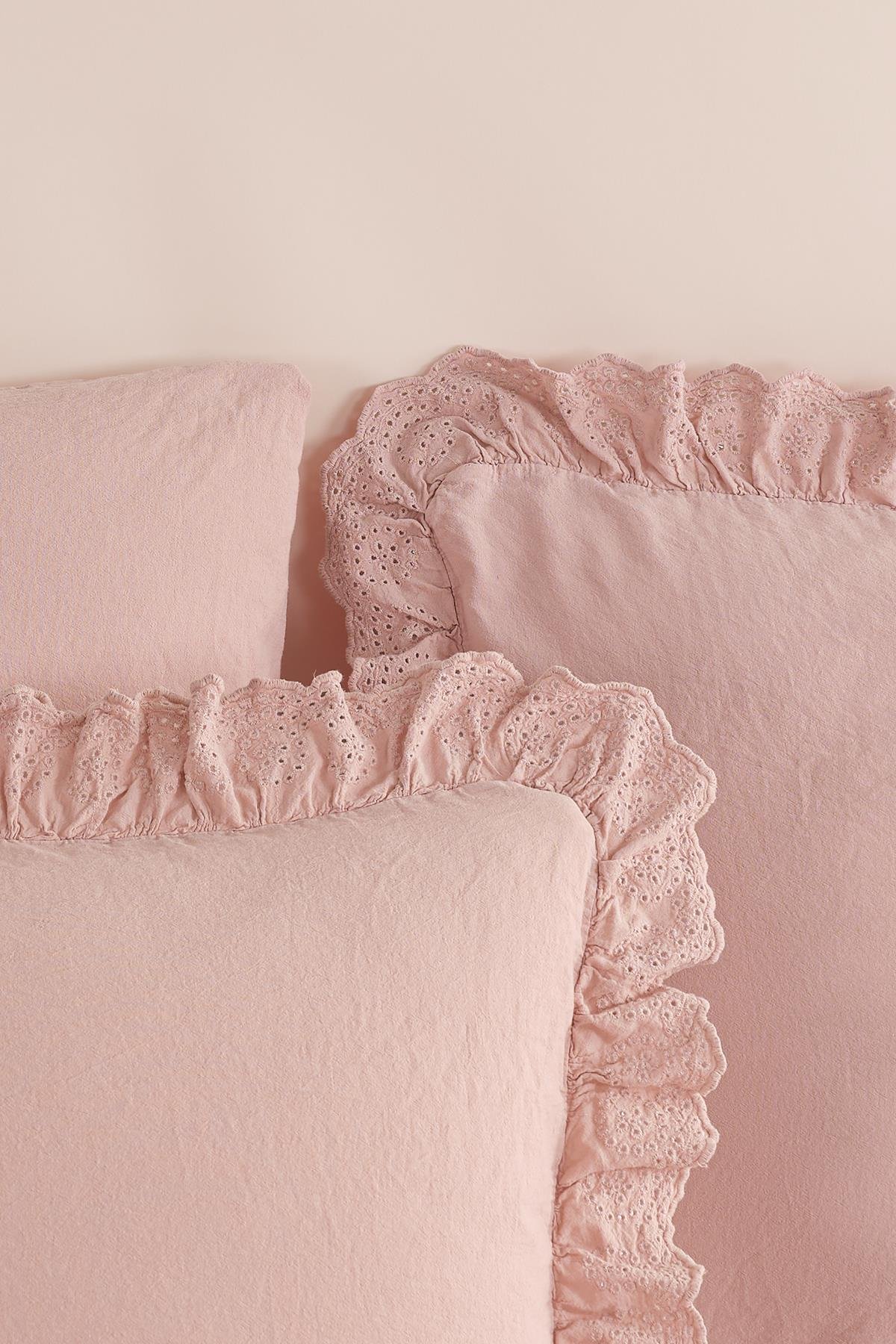 Romantica Çift Kişilik Brodeli Nevresim Takımı - Rose