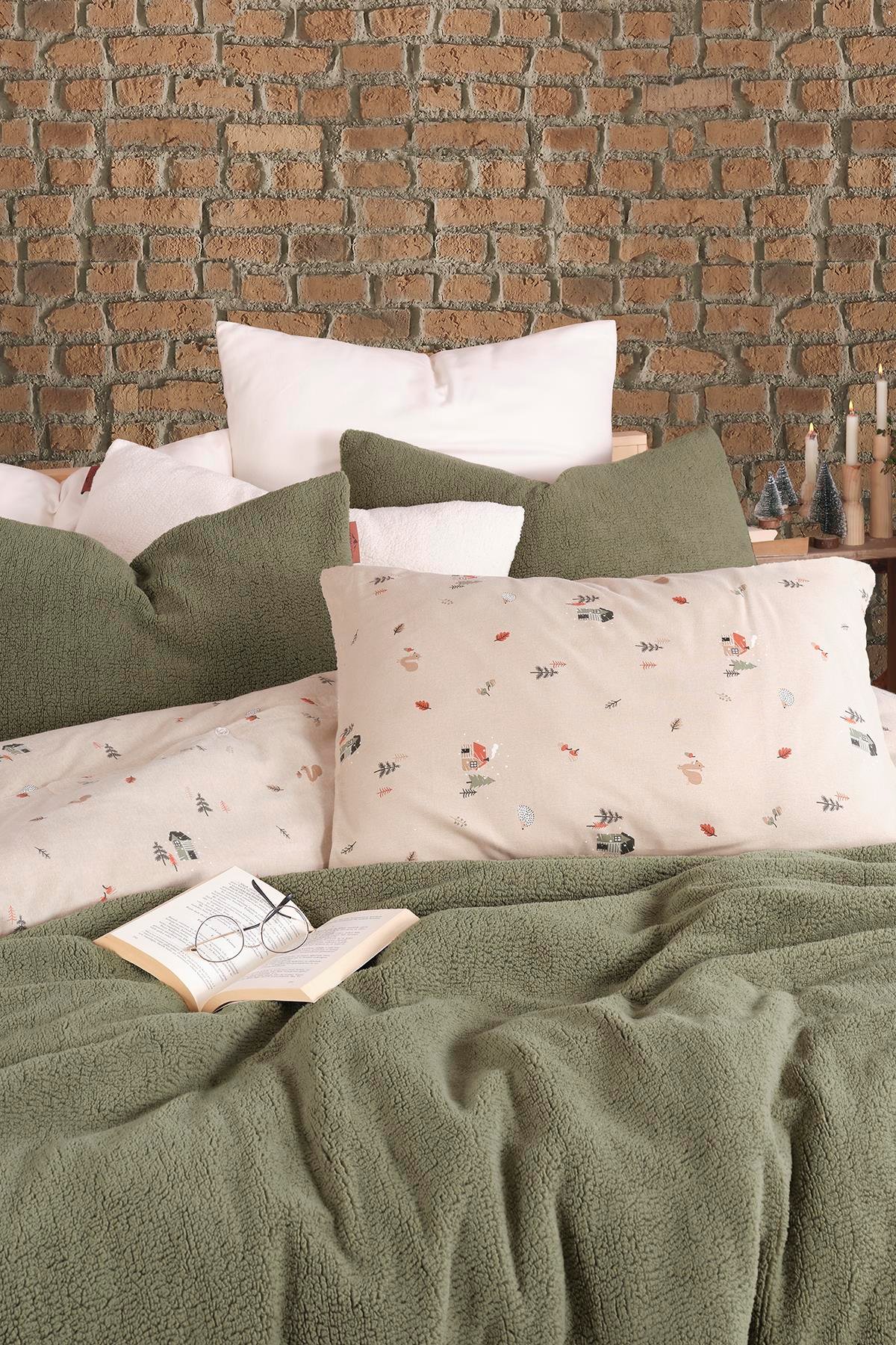 Sherwood Çift Kişilik Yatak Örtüsü Seti Haki