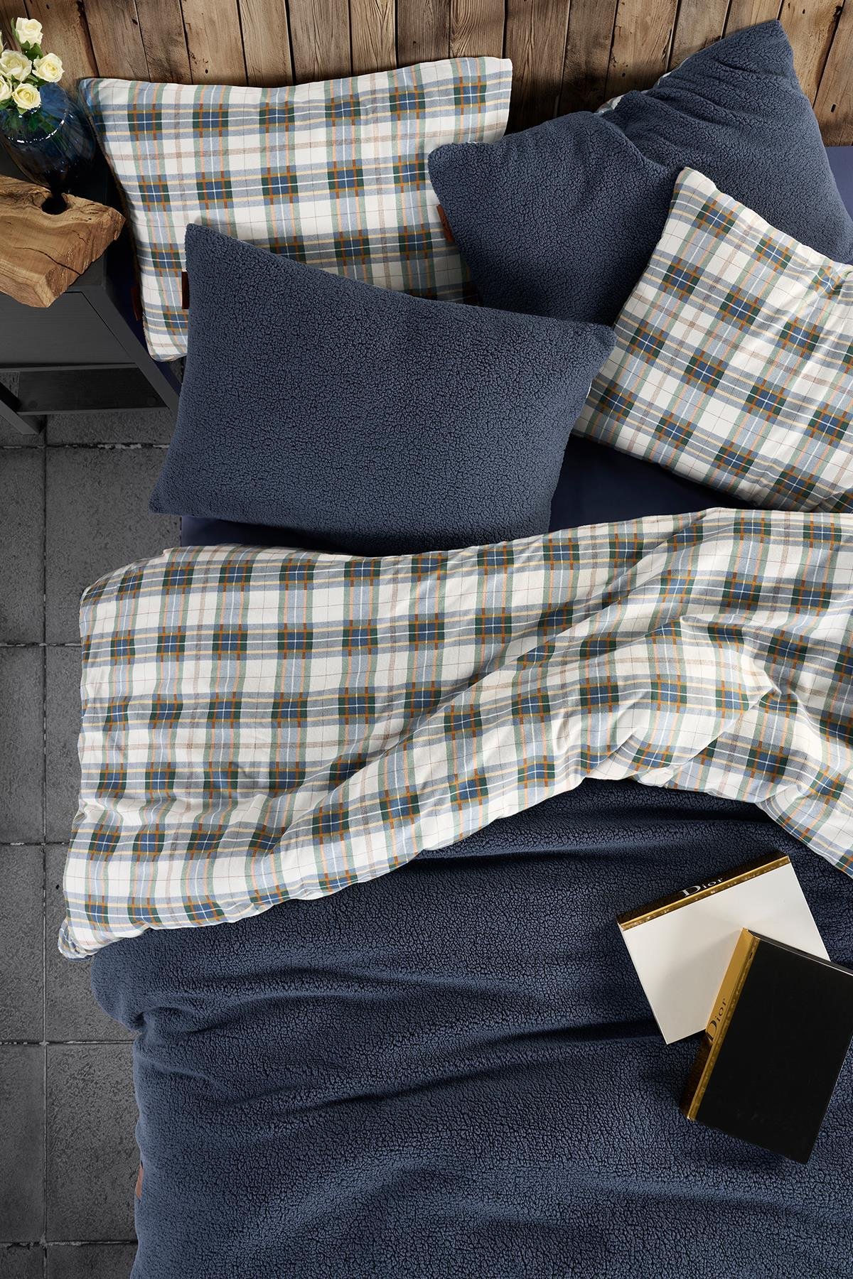 Sherwood Cozy Yeşil Çift Kişilik Yatak Örtüsü Seti İndigo