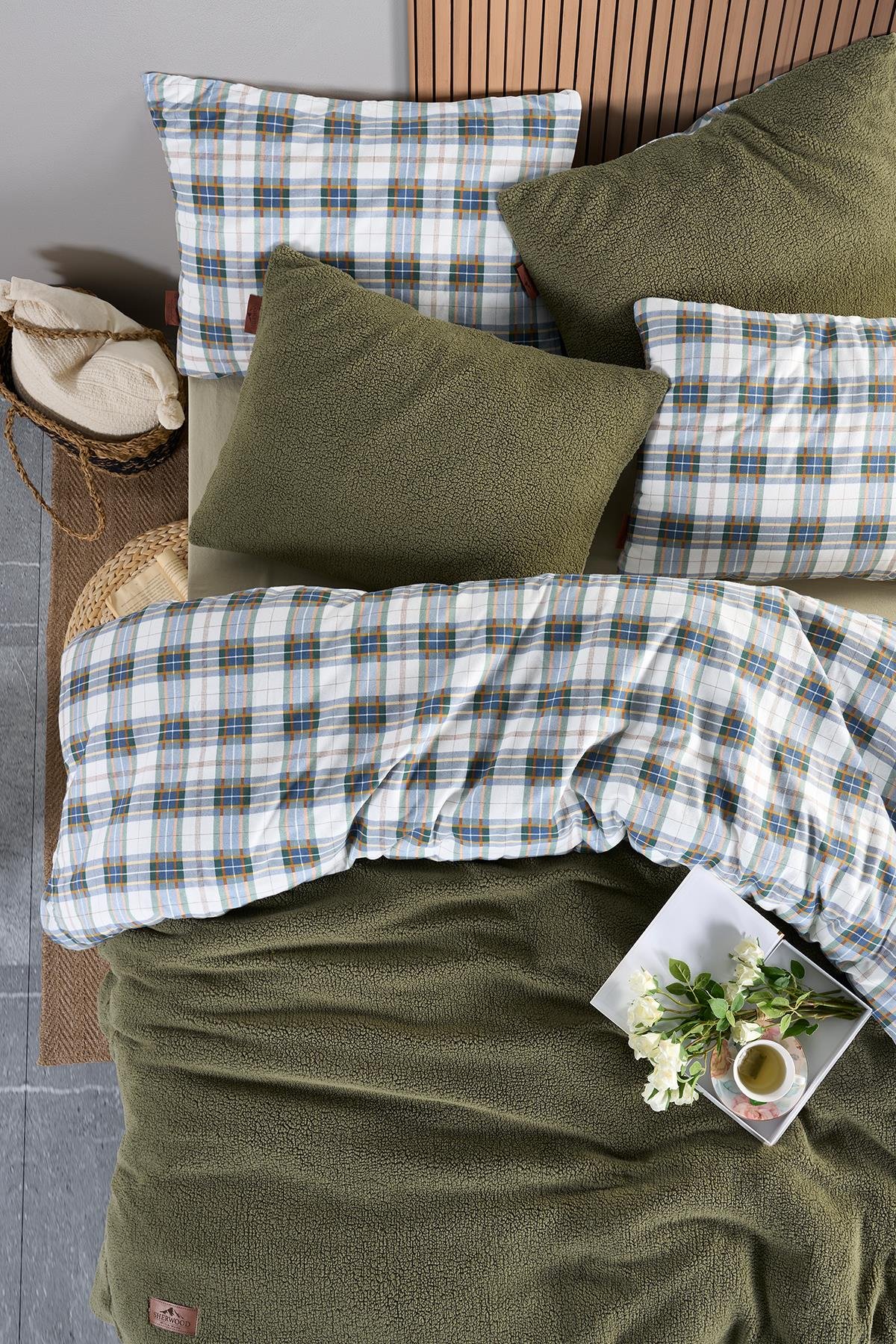 Sherwood Cozy Yeşil Tek Kişilik Yatak Örtüsü Seti Yeşil